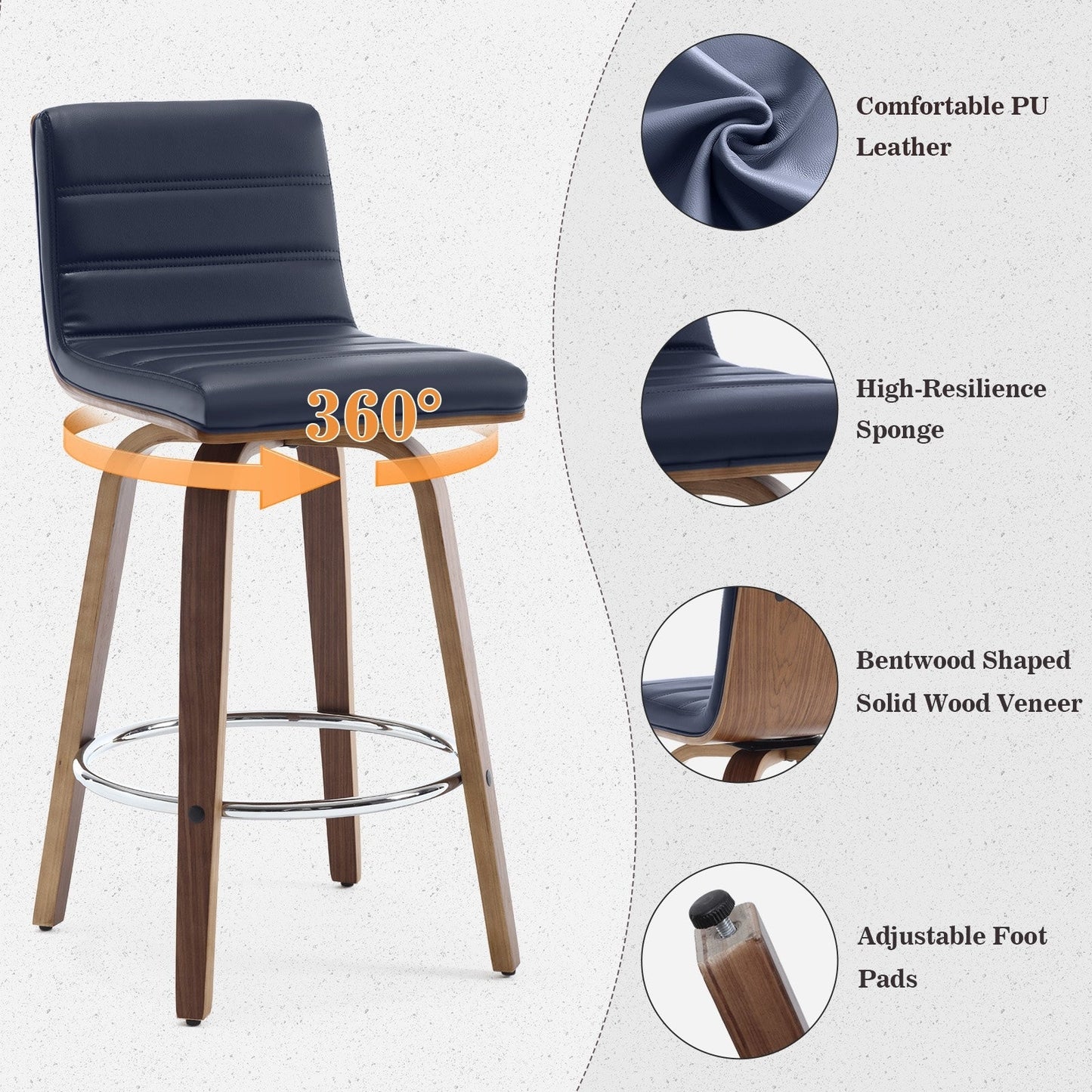 26/29 sgabelli da bar/cucina girevoli in similpelle, set da 2/3 pezzi