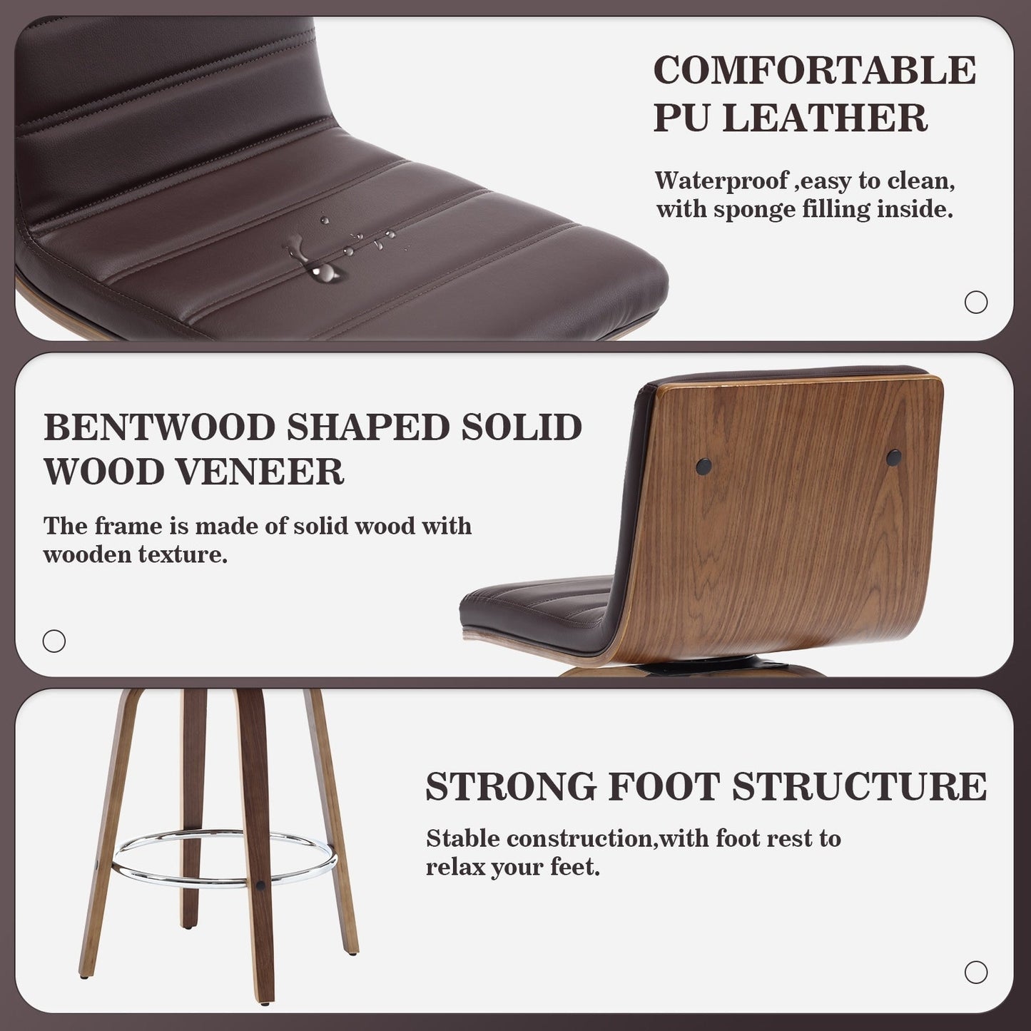 26/29 sgabelli da bar/cucina girevoli in similpelle, set da 2/3 pezzi