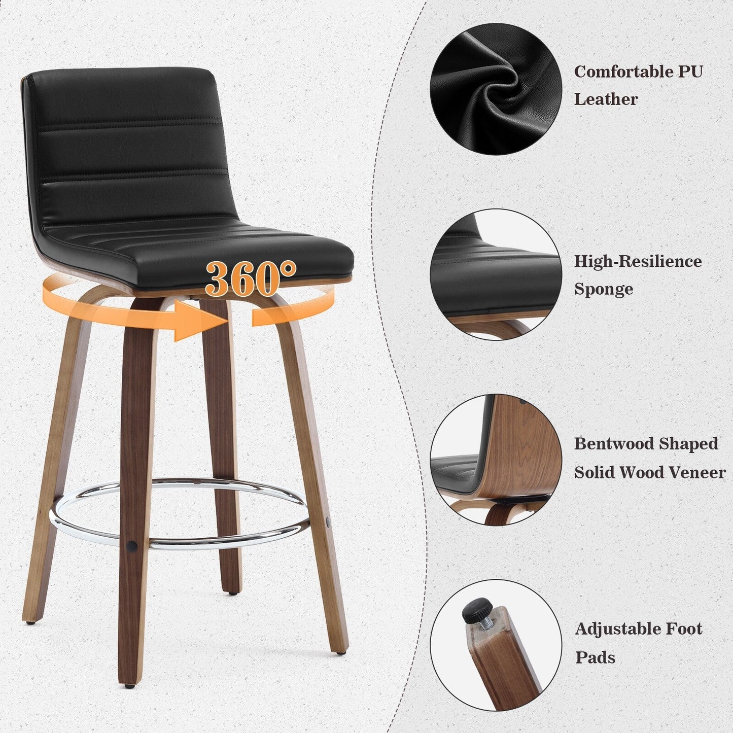 26/29 sgabelli da bar/cucina girevoli in similpelle, set da 2/3 pezzi