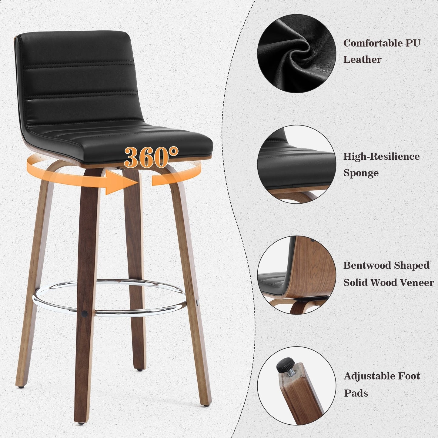 26/29 sgabelli da bar/cucina girevoli in similpelle, set da 2/3 pezzi