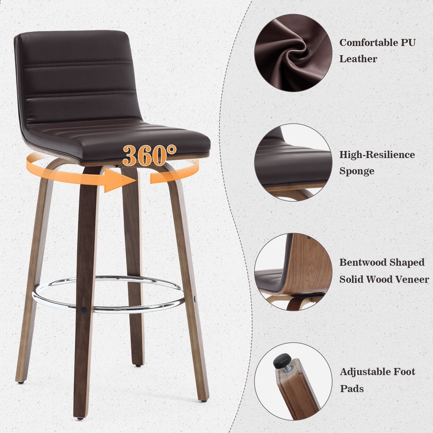 26/29 sgabelli da bar/cucina girevoli in similpelle, set da 2/3 pezzi