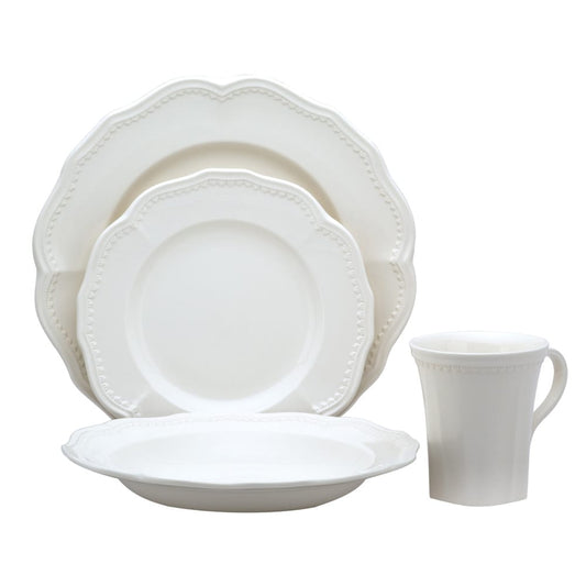 Set da pranzo Red Vanilla Classic White da 16 pezzi