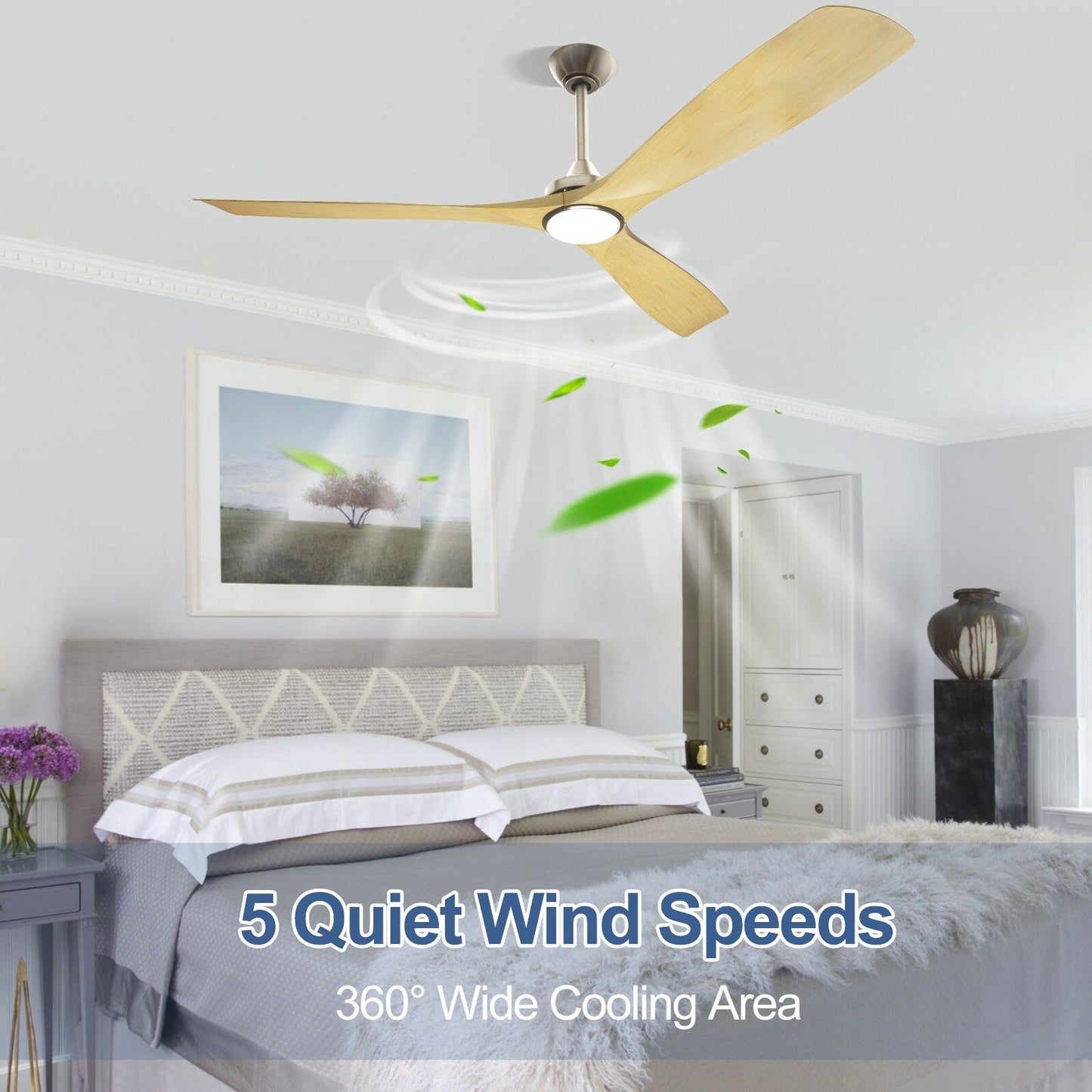 Ventilatore da soffitto con telecomando e luci, a soffitto piatto