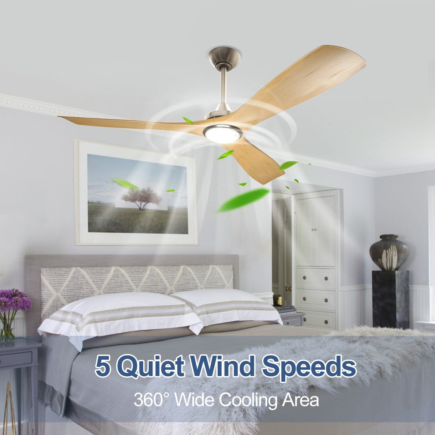 Ventilatore da soffitto con telecomando e luci, a soffitto piatto