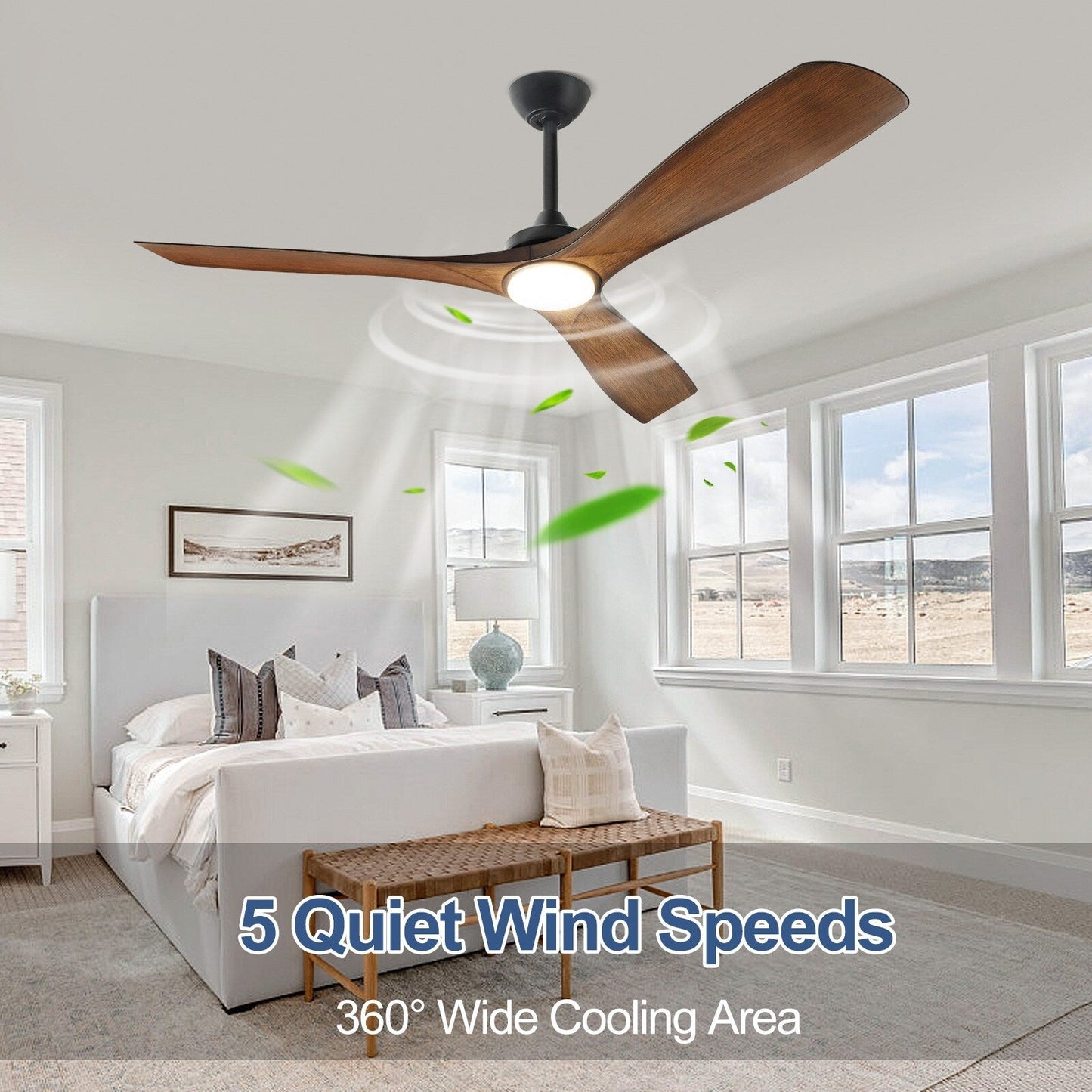 Ventilatore da soffitto con telecomando e luci, a soffitto piatto