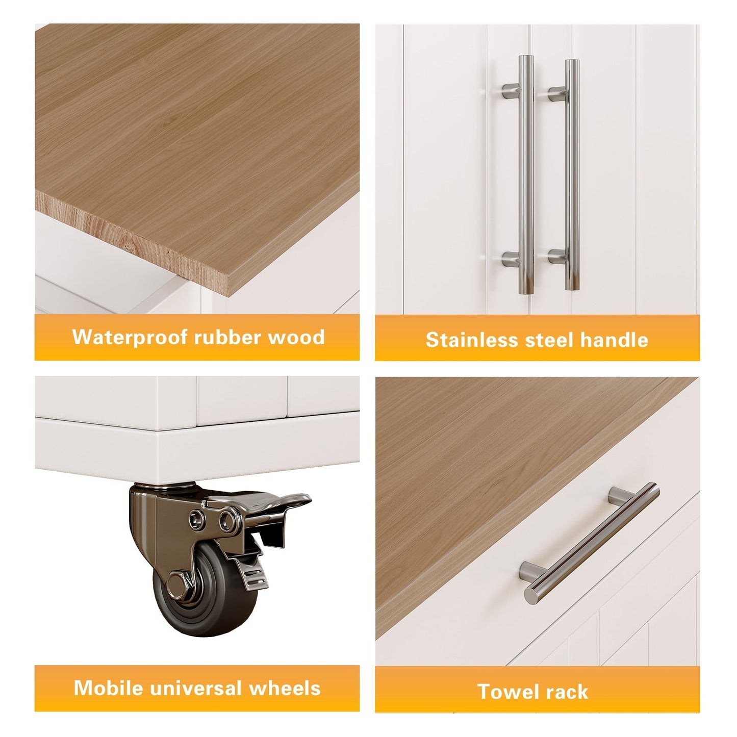 Isola da cucina mobile con mobile portaoggetti