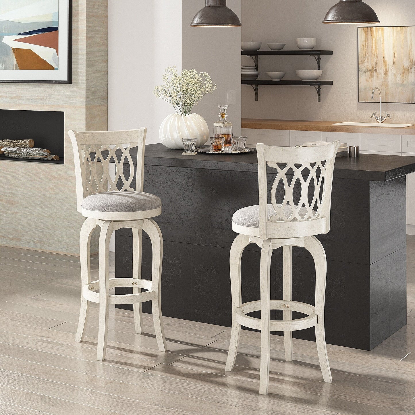 Sgabello da bar girevole con schienale ricurvo Rovinj