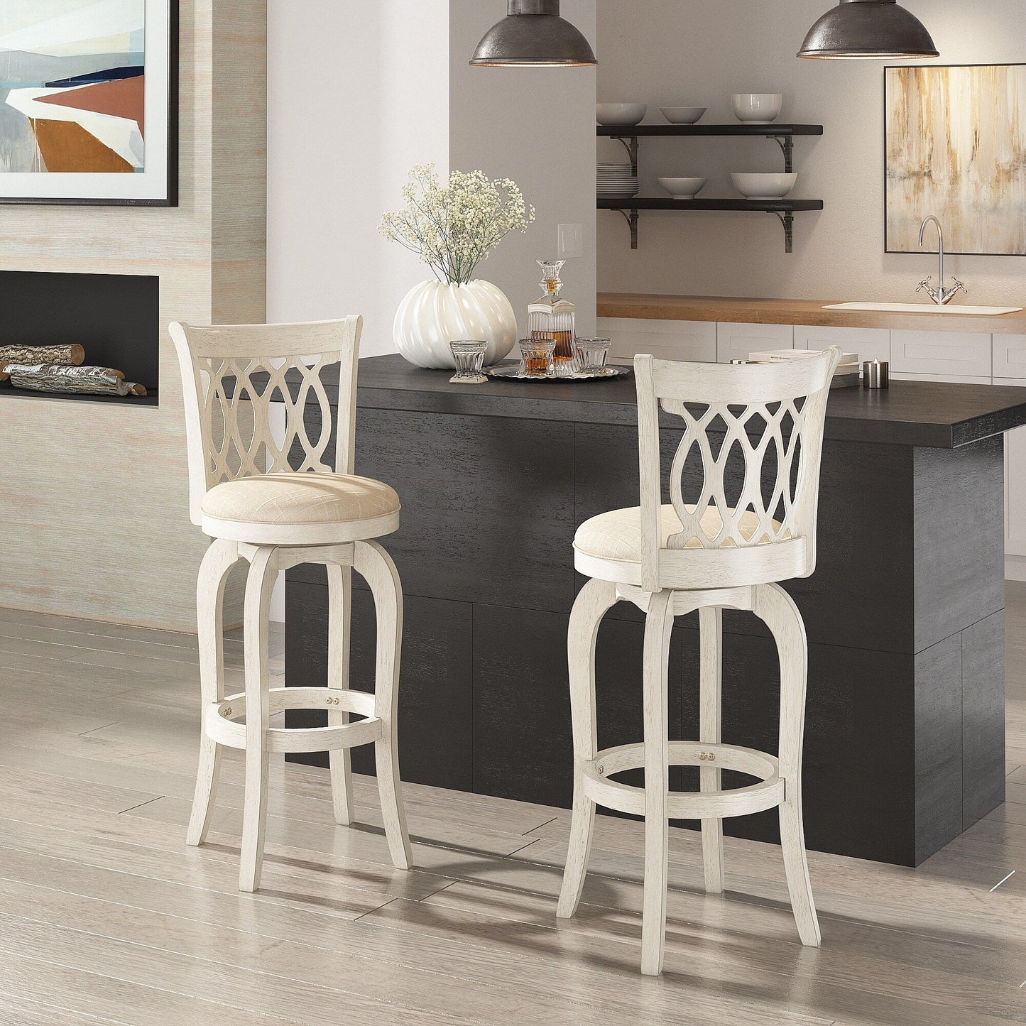 Sgabello da bar girevole con schienale ricurvo Rovinj