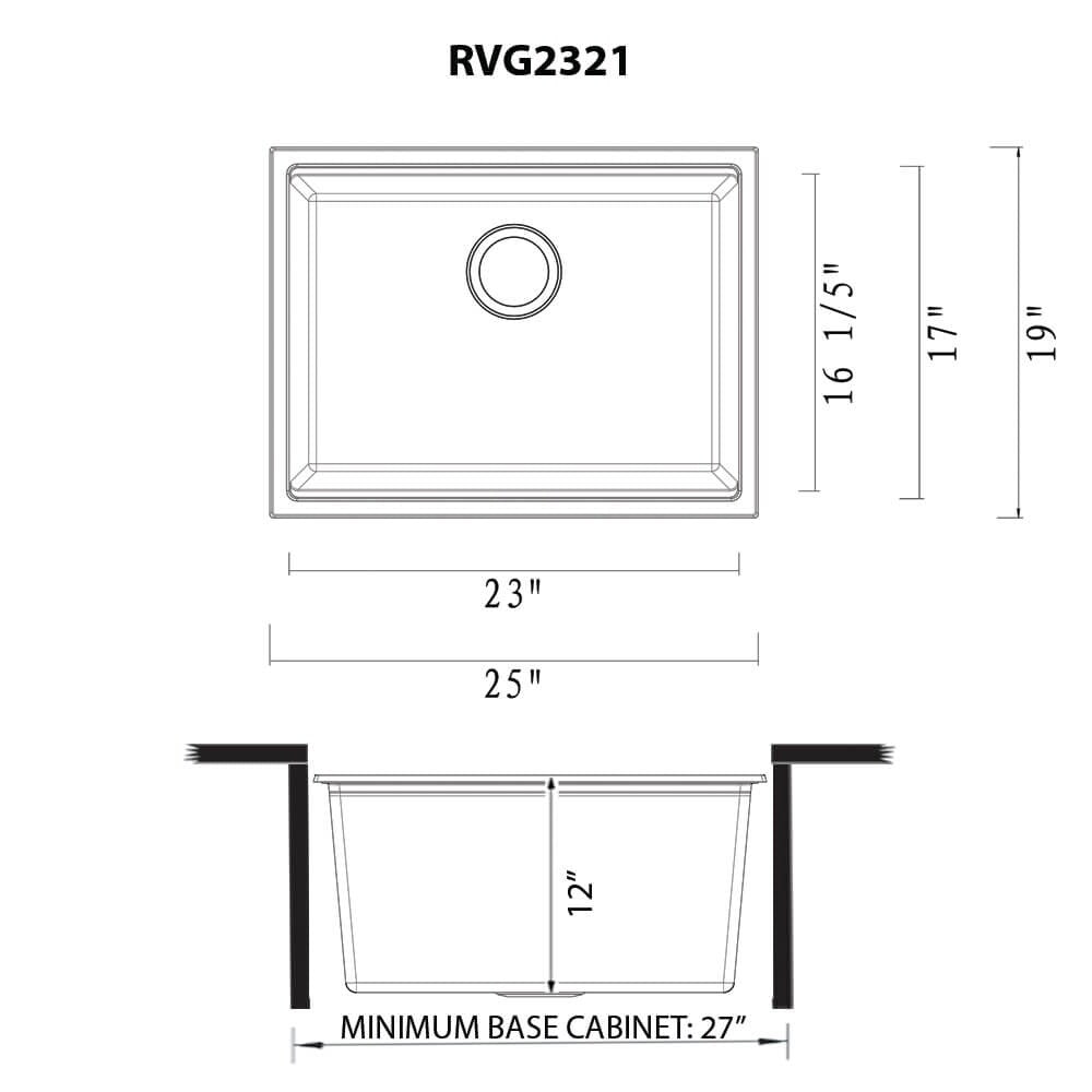 Lavello da cucina a incasso Ruvati da 25 pollici, modello Workstation Warm White, in materiale epiRock - RVG2321WB