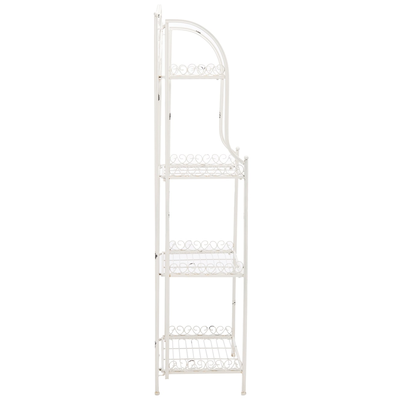 SAFAVIEH Bryn Bakers Rack da esterno in ferro battuto in stile vittoriano a 4 ripiani - 63,5 cm L x 38,1 cm P x 160 cm A - 63,5L x 38,1P x 160A