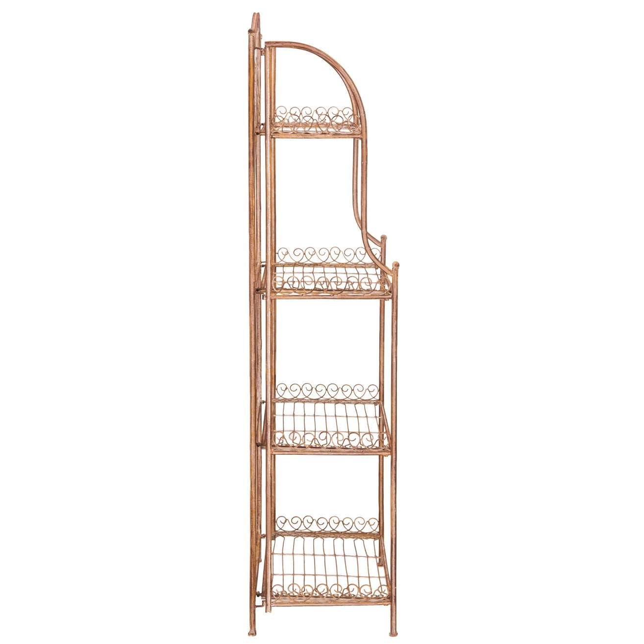 SAFAVIEH Bryn Bakers Rack da esterno in ferro battuto in stile vittoriano a 4 ripiani - 63,5 cm L x 38,1 cm P x 160 cm A - 63,5L x 38,1P x 160A