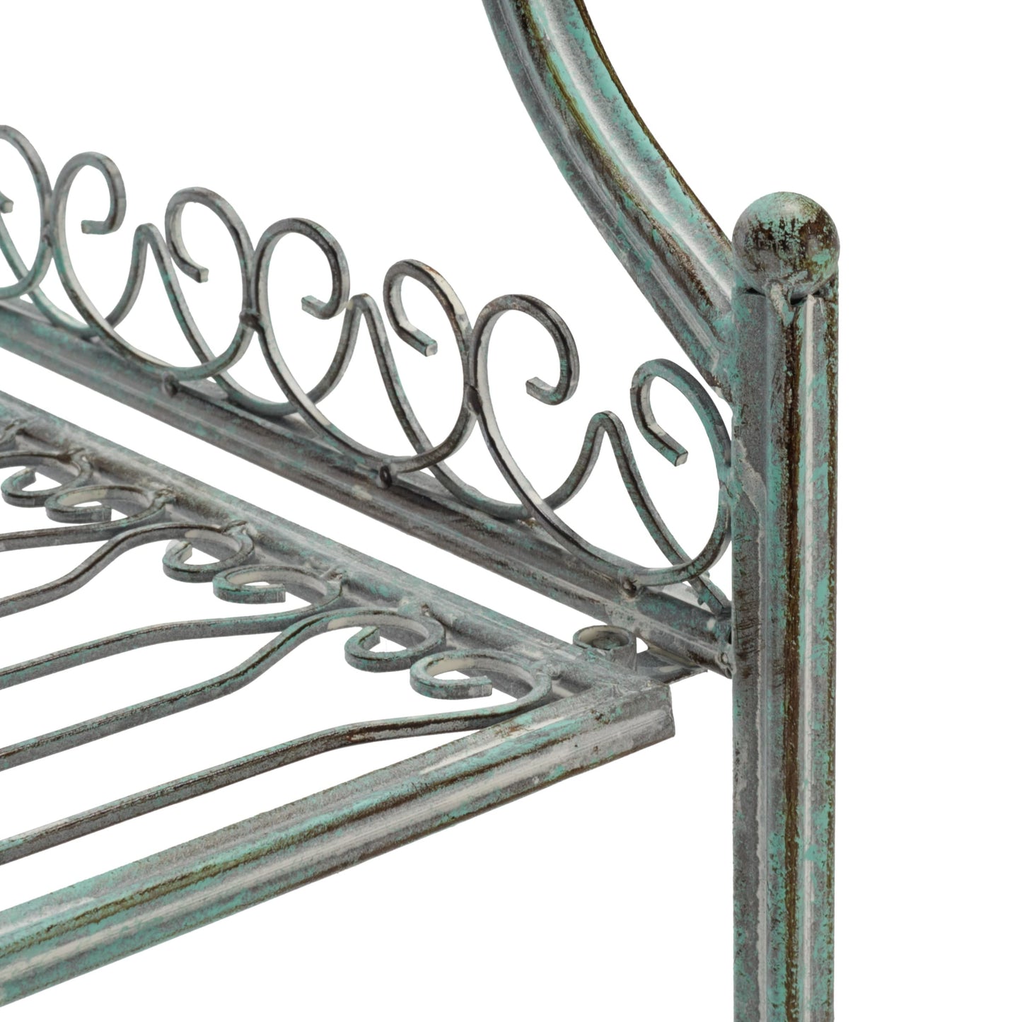 SAFAVIEH Bryn Bakers Rack da esterno in ferro battuto in stile vittoriano a 4 ripiani - 63,5 cm L x 38,1 cm P x 160 cm A - 63,5L x 38,1P x 160A