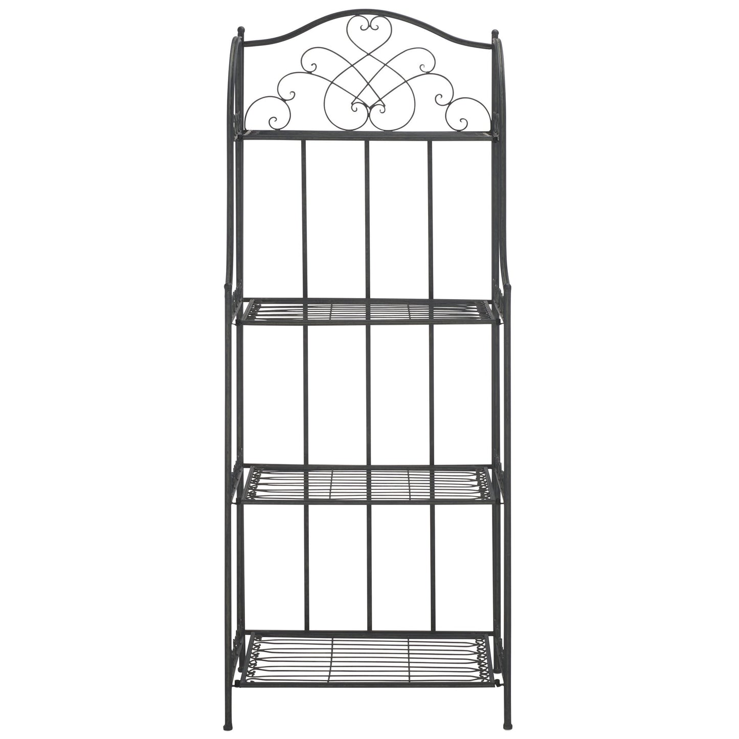 SAFAVIEH Bryn Bakers Rack da esterno in ferro battuto in stile vittoriano a 4 ripiani - 63,5 cm L x 38,1 cm P x 160 cm A - 63,5L x 38,1P x 160A