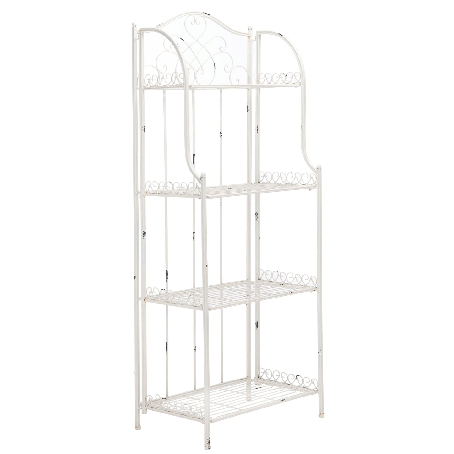 SAFAVIEH Bryn Bakers Rack da esterno in ferro battuto in stile vittoriano a 4 ripiani - 63,5 cm L x 38,1 cm P x 160 cm A - 63,5L x 38,1P x 160A