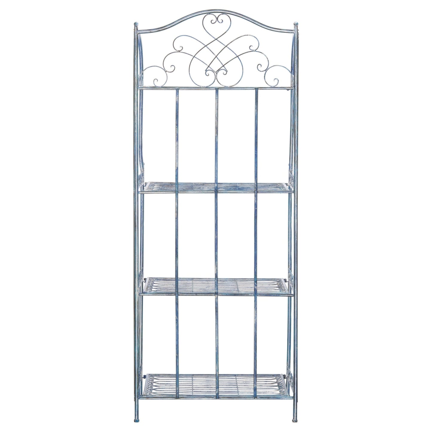 SAFAVIEH Bryn Bakers Rack da esterno in ferro battuto in stile vittoriano a 4 ripiani - 63,5 cm L x 38,1 cm P x 160 cm A - 63,5L x 38,1P x 160A