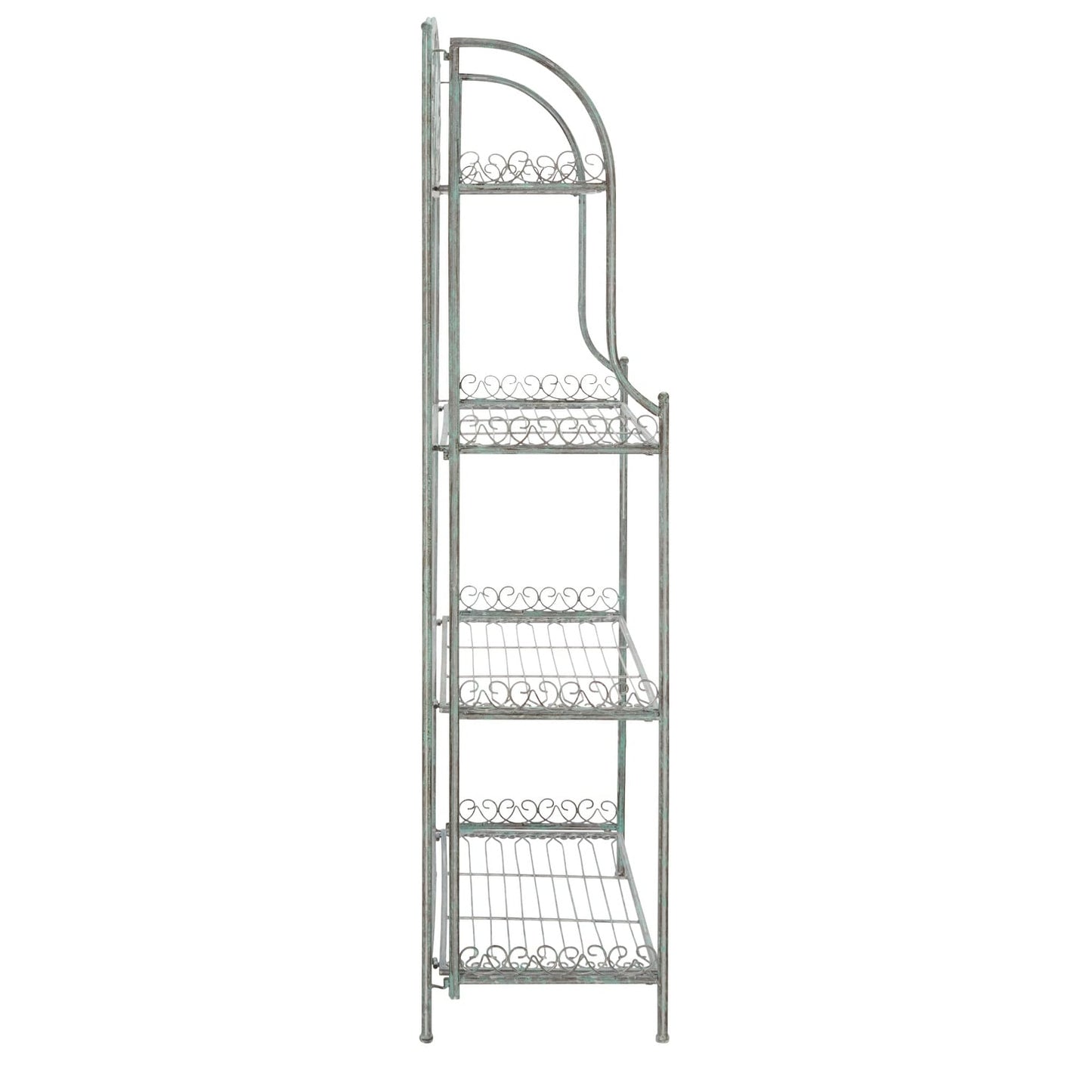 SAFAVIEH Bryn Bakers Rack da esterno in ferro battuto in stile vittoriano a 4 ripiani - 63,5 cm L x 38,1 cm P x 160 cm A - 63,5L x 38,1P x 160A