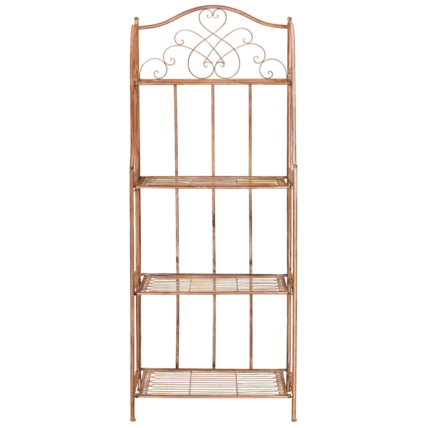 SAFAVIEH Bryn Bakers Rack da esterno in ferro battuto in stile vittoriano a 4 ripiani - 63,5 cm L x 38,1 cm P x 160 cm A - 63,5L x 38,1P x 160A