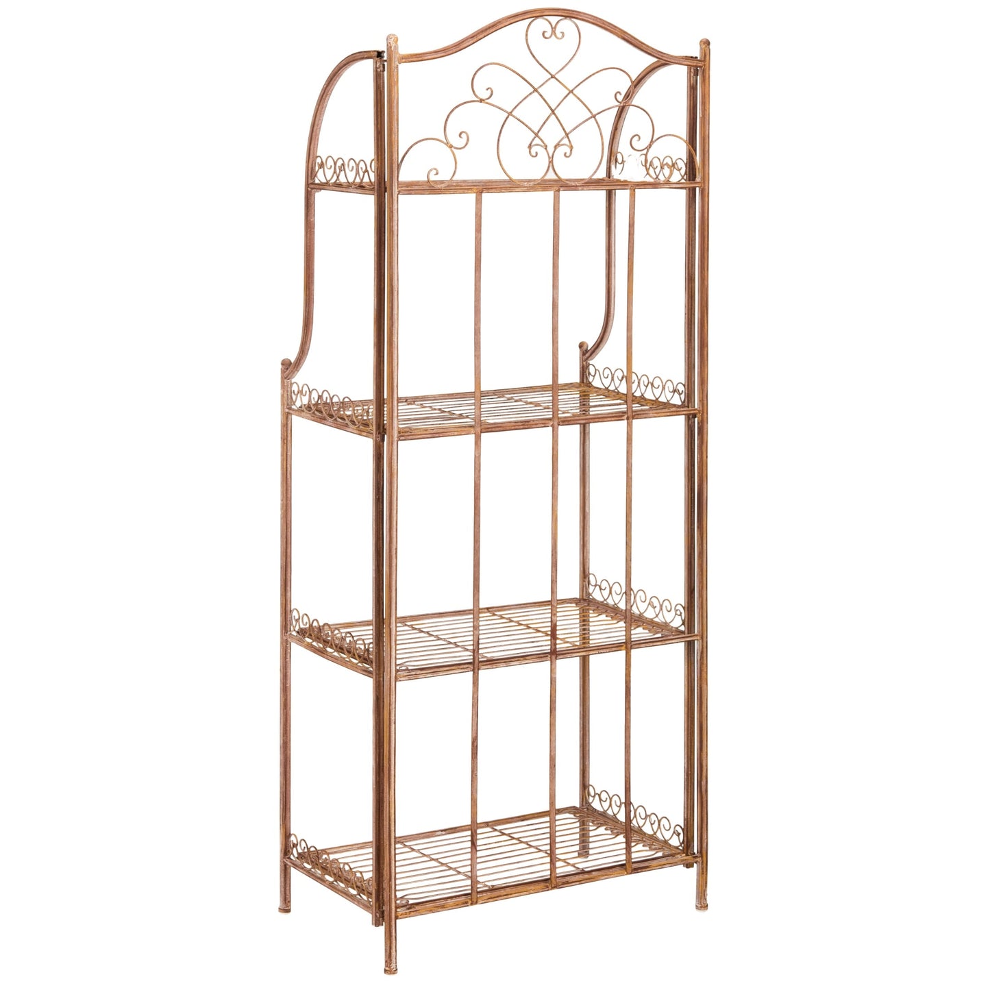 SAFAVIEH Bryn Bakers Rack da esterno in ferro battuto in stile vittoriano a 4 ripiani - 63,5 cm L x 38,1 cm P x 160 cm A - 63,5L x 38,1P x 160A