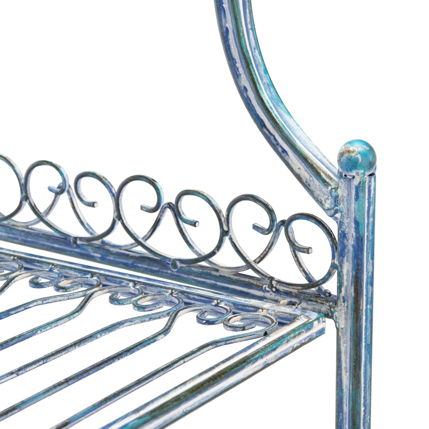 SAFAVIEH Bryn Bakers Rack da esterno in ferro battuto in stile vittoriano a 4 ripiani - 63,5 cm L x 38,1 cm P x 160 cm A - 63,5L x 38,1P x 160A