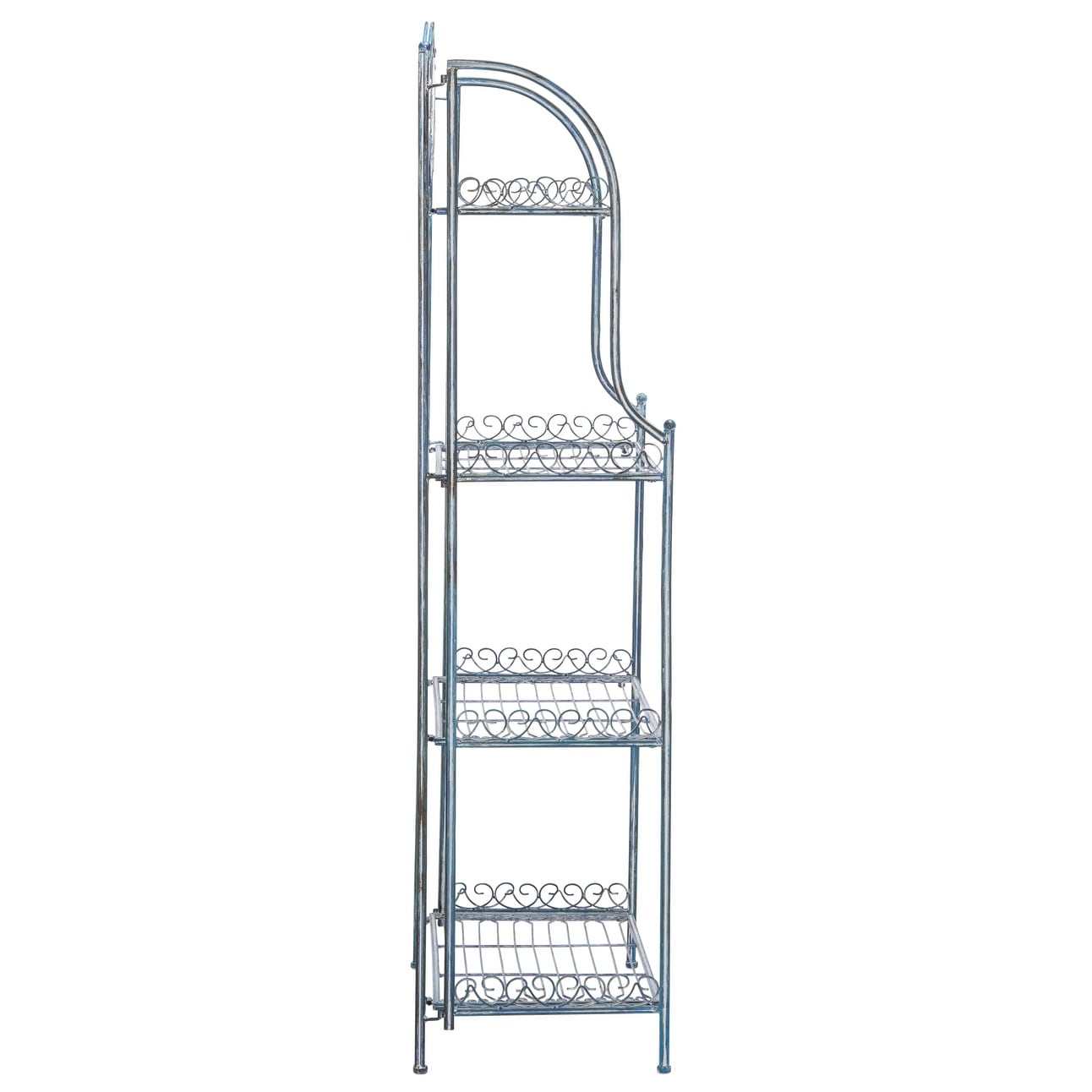 SAFAVIEH Bryn Bakers Rack da esterno in ferro battuto in stile vittoriano a 4 ripiani - 63,5 cm L x 38,1 cm P x 160 cm A - 63,5L x 38,1P x 160A