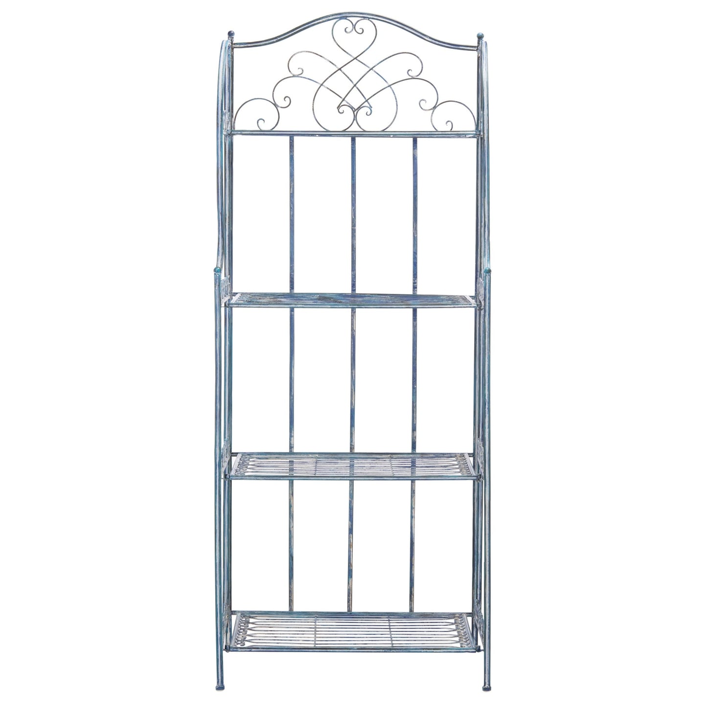 SAFAVIEH Bryn Bakers Rack da esterno in ferro battuto in stile vittoriano a 4 ripiani - 63,5 cm L x 38,1 cm P x 160 cm A - 63,5L x 38,1P x 160A