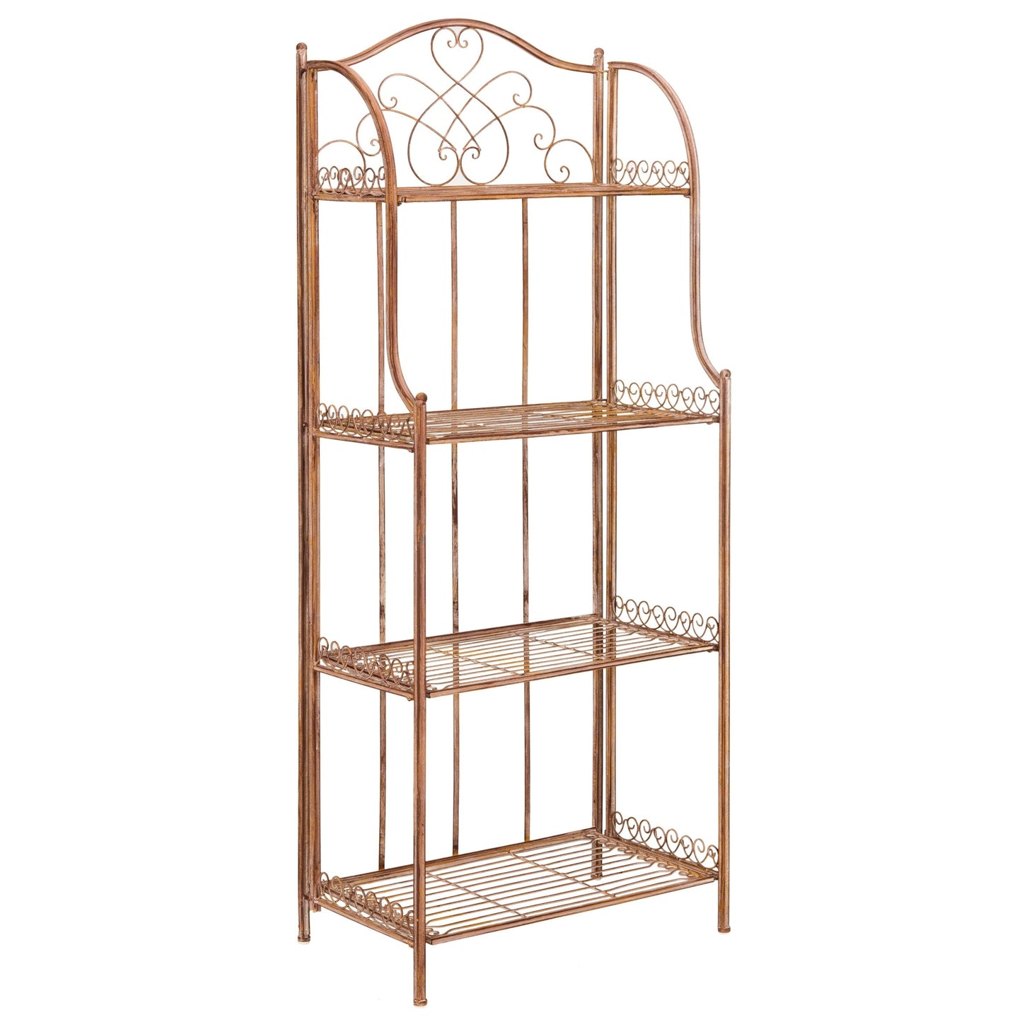 SAFAVIEH Bryn Bakers Rack da esterno in ferro battuto in stile vittoriano a 4 ripiani - 63,5 cm L x 38,1 cm P x 160 cm A - 63,5L x 38,1P x 160A