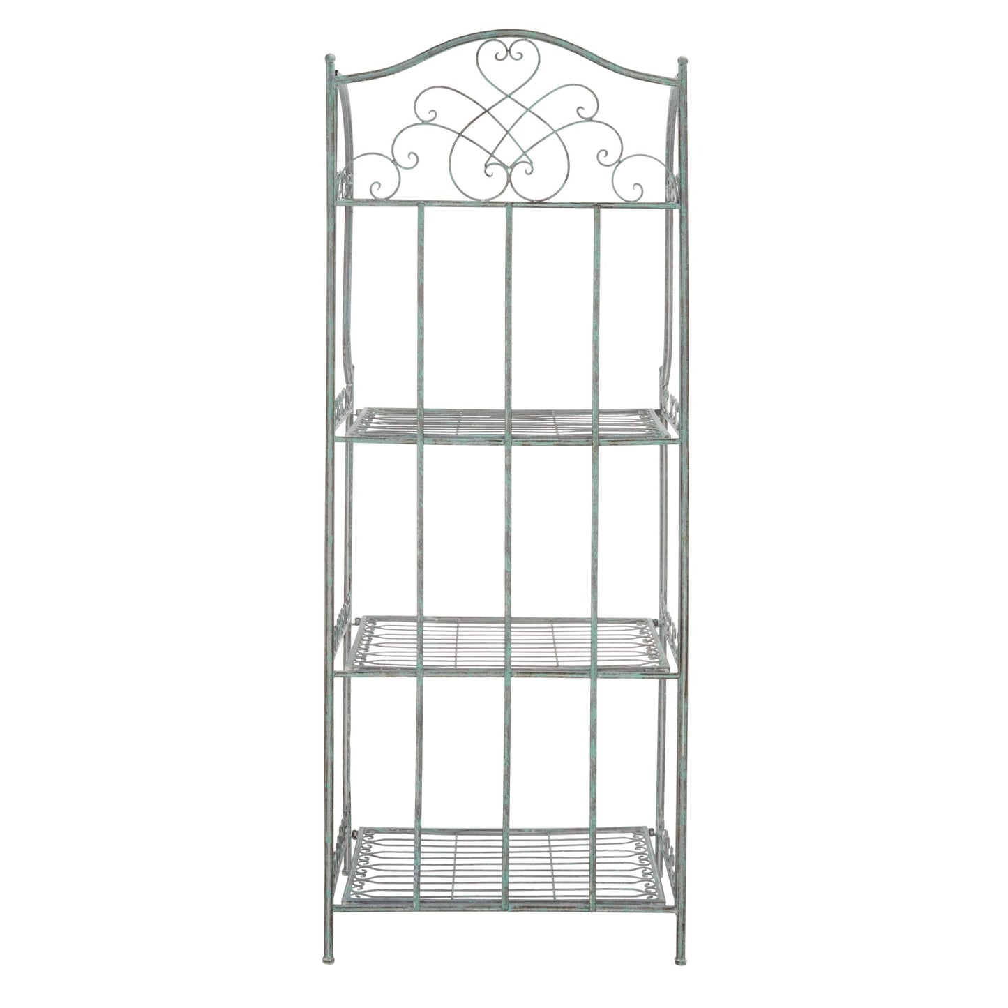 SAFAVIEH Bryn Bakers Rack da esterno in ferro battuto in stile vittoriano a 4 ripiani - 63,5 cm L x 38,1 cm P x 160 cm A - 63,5L x 38,1P x 160A