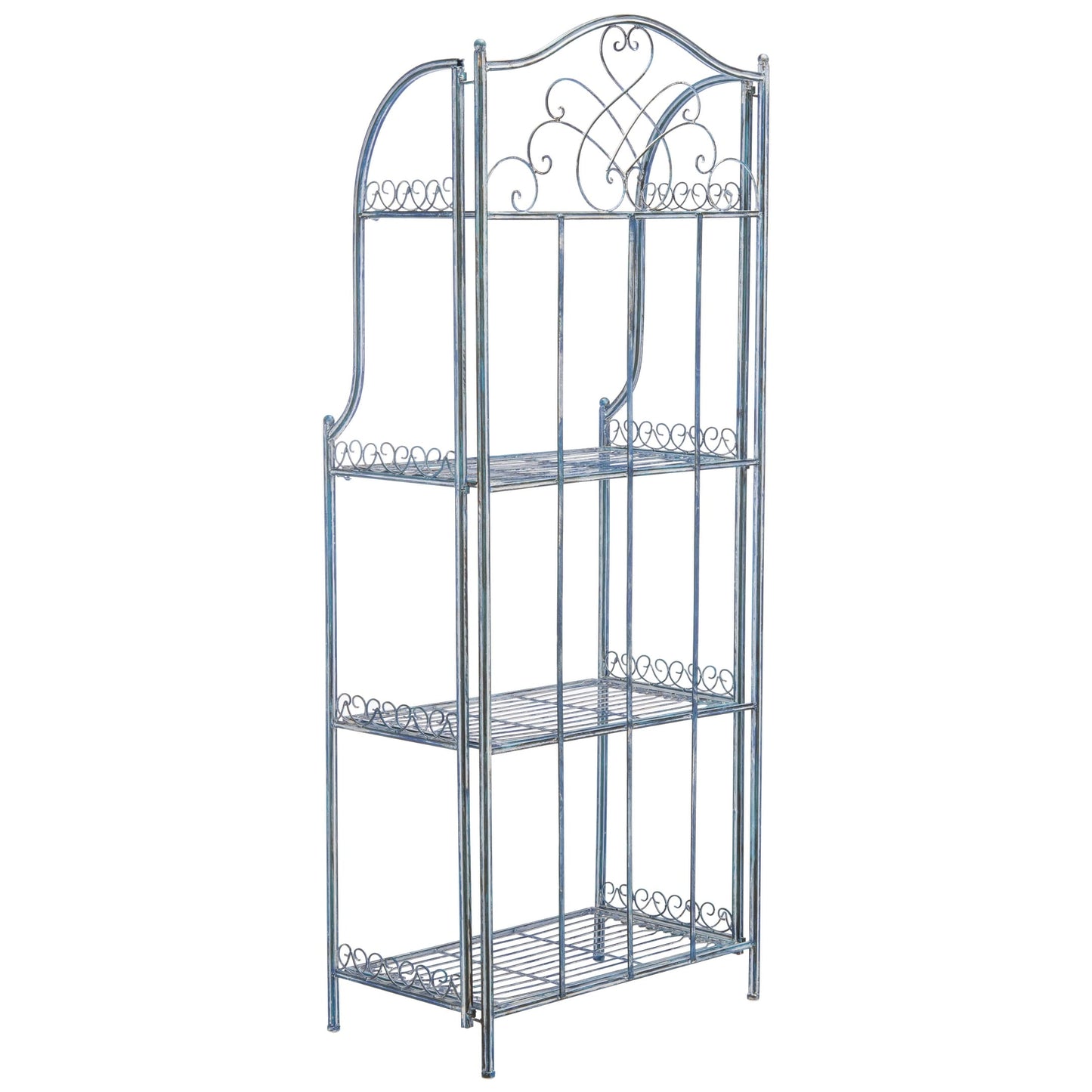 SAFAVIEH Bryn Bakers Rack da esterno in ferro battuto in stile vittoriano a 4 ripiani - 63,5 cm L x 38,1 cm P x 160 cm A - 63,5L x 38,1P x 160A