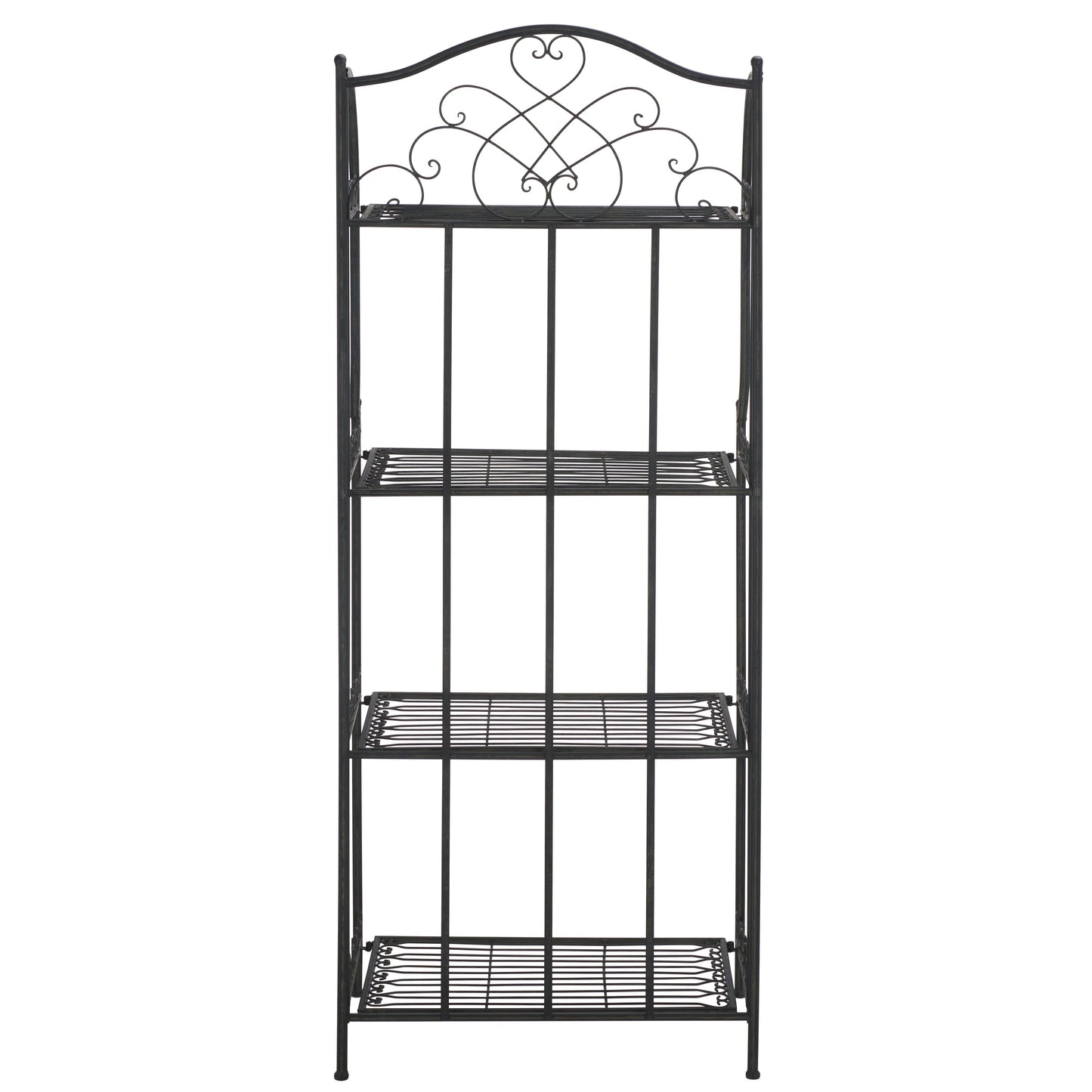 SAFAVIEH Bryn Bakers Rack da esterno in ferro battuto in stile vittoriano a 4 ripiani - 63,5 cm L x 38,1 cm P x 160 cm A - 63,5L x 38,1P x 160A