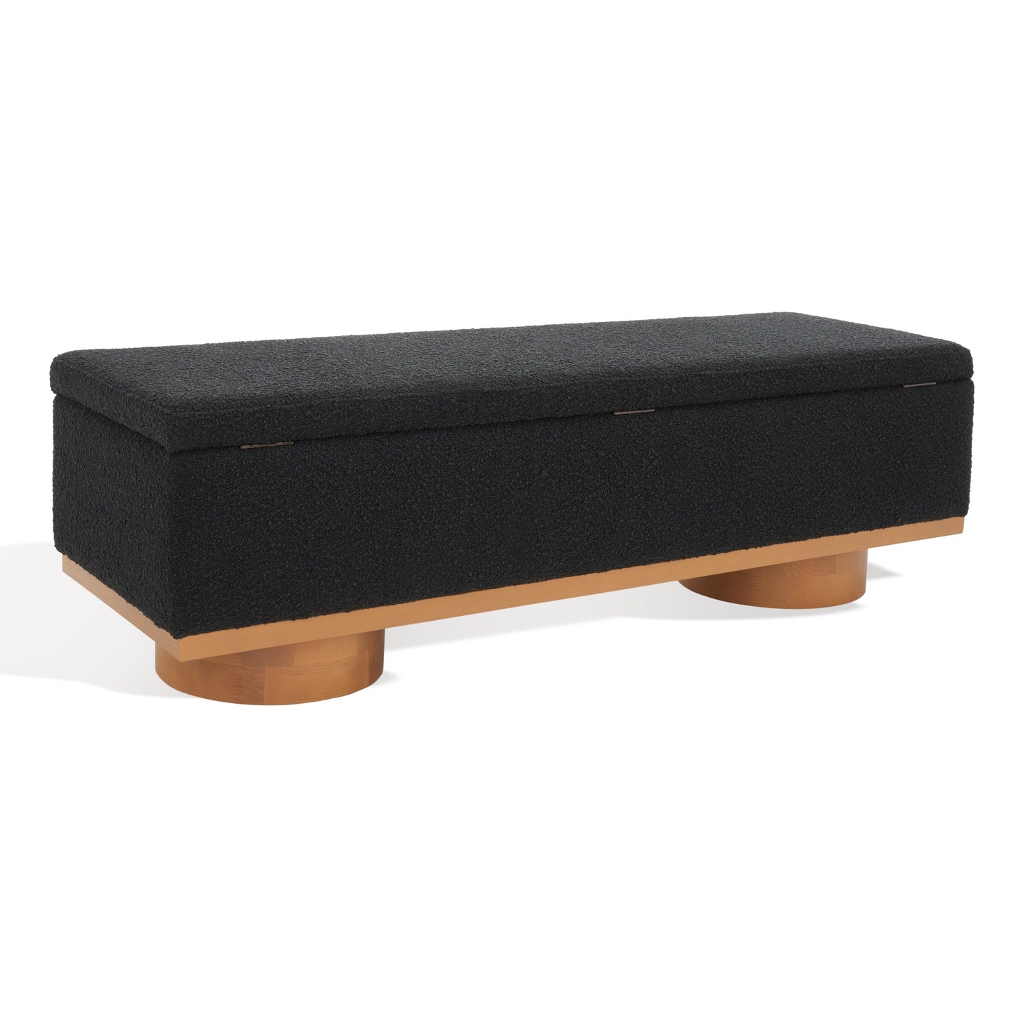 SAFAVIEH Couture Sunneva Boucle Storage Bench - 155 cm L x 51 cm P x 48 cm A - 155Lx51Px48A