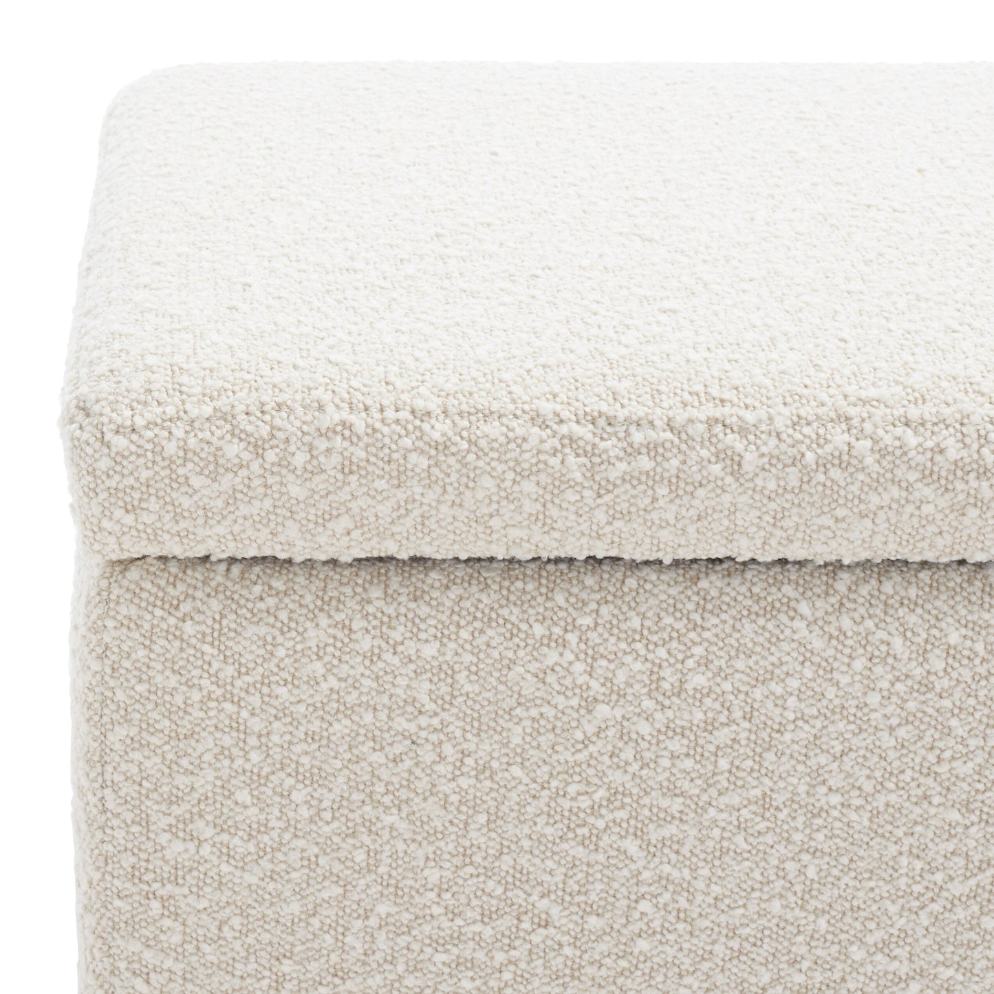 SAFAVIEH Couture Sunneva Boucle Storage Bench - 155 cm L x 51 cm P x 48 cm A - 155Lx51Px48A