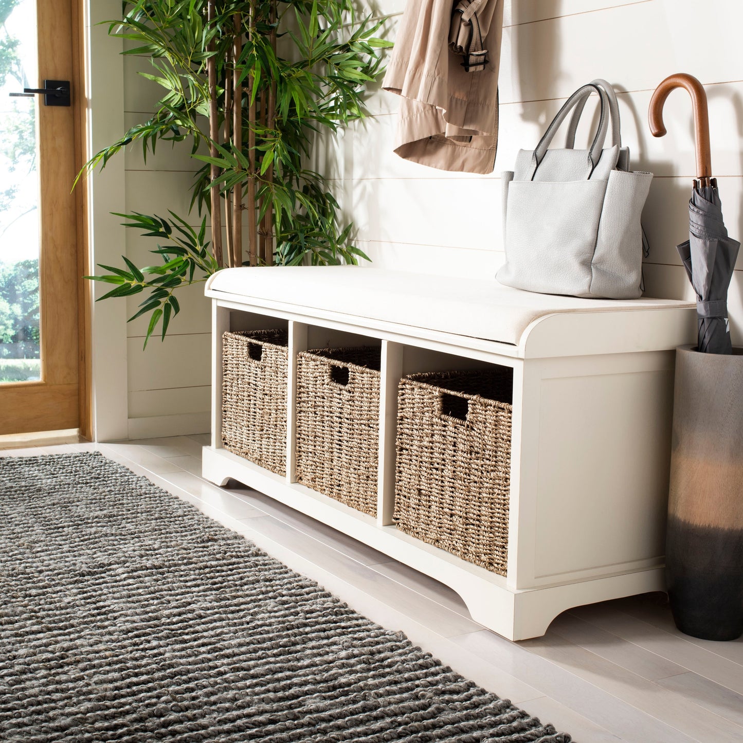 SAFAVIEH Eola Grey/ White Storage Bench - 47 x 16.1 x 19.9 - 47Lx16Px20A (L=lunghezza, P=profondità, A=altezza)