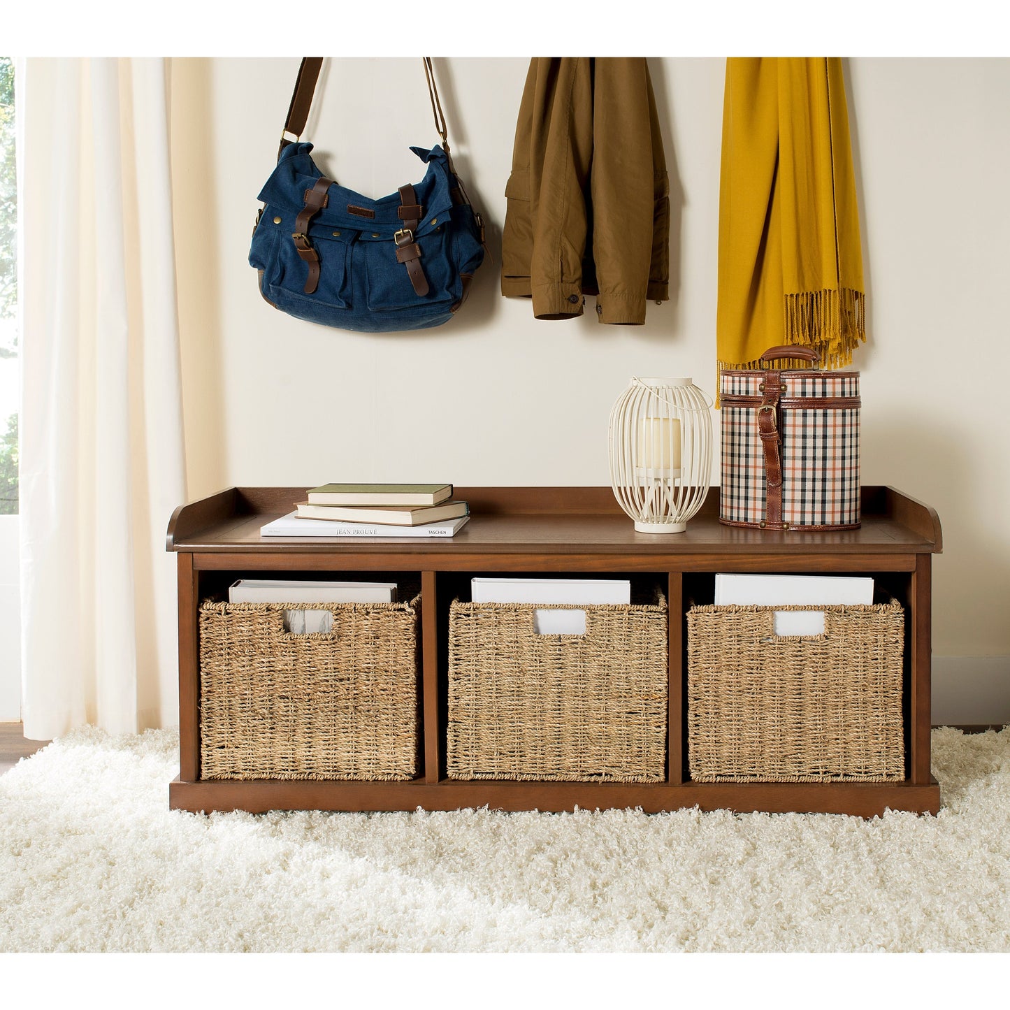 SAFAVIEH Eola Grey/ White Storage Bench - 47 x 16.1 x 19.9 - 47Lx16Px20A (L=lunghezza, P=profondità, A=altezza)