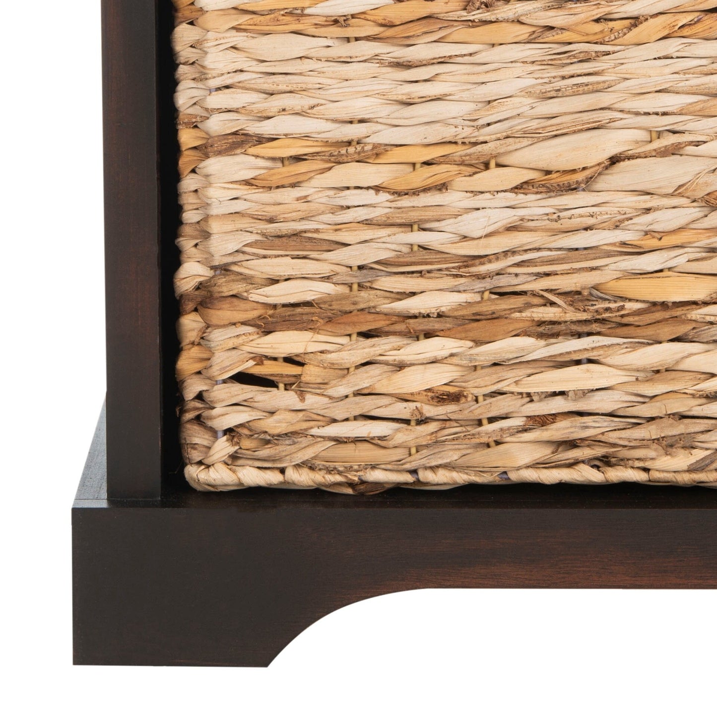 SAFAVIEH Euphemia - Panca con cestino portaoggetti intrecciato, marrone - 33,5 x 16,1 x 19,9 - 34Lx16Px20H