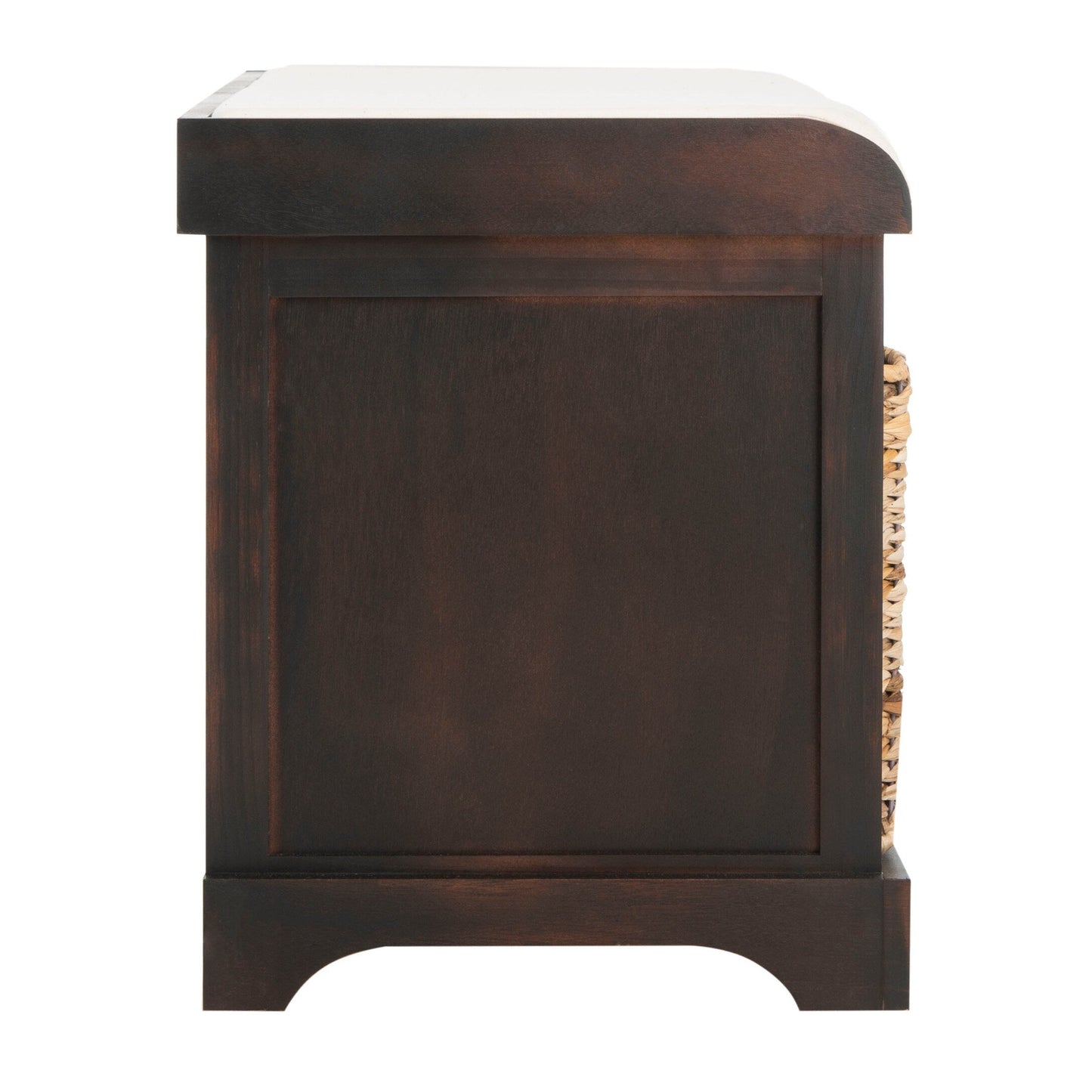 SAFAVIEH Euphemia - Panca con cestino portaoggetti intrecciato, marrone - 33,5 x 16,1 x 19,9 - 34Lx16Px20H