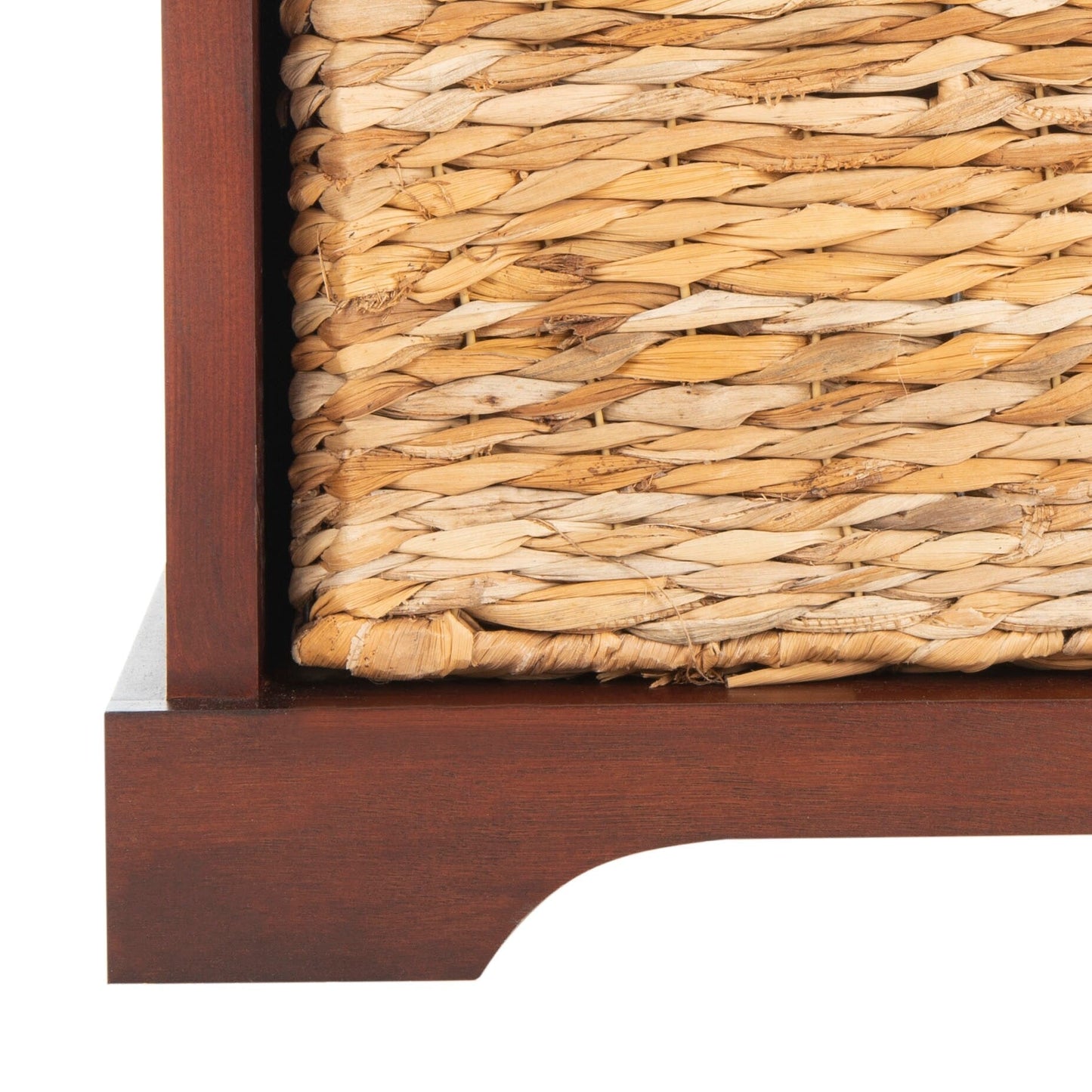 SAFAVIEH Euphemia - Panca con cestino portaoggetti intrecciato, marrone - 33,5 x 16,1 x 19,9 - 34Lx16Px20H