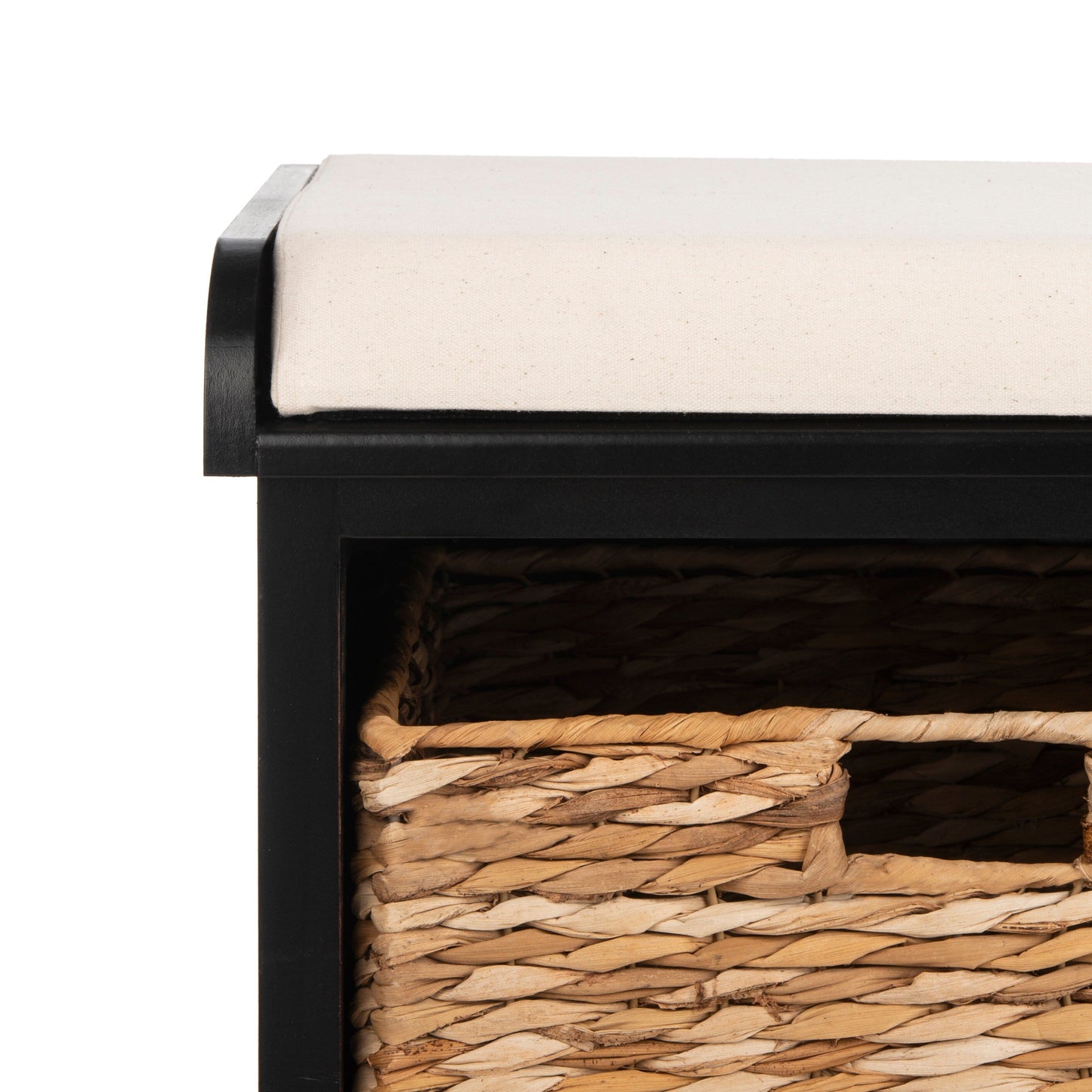 SAFAVIEH Euphemia - Panca con cestino portaoggetti intrecciato, marrone - 33,5 x 16,1 x 19,9 - 34Lx16Px20H