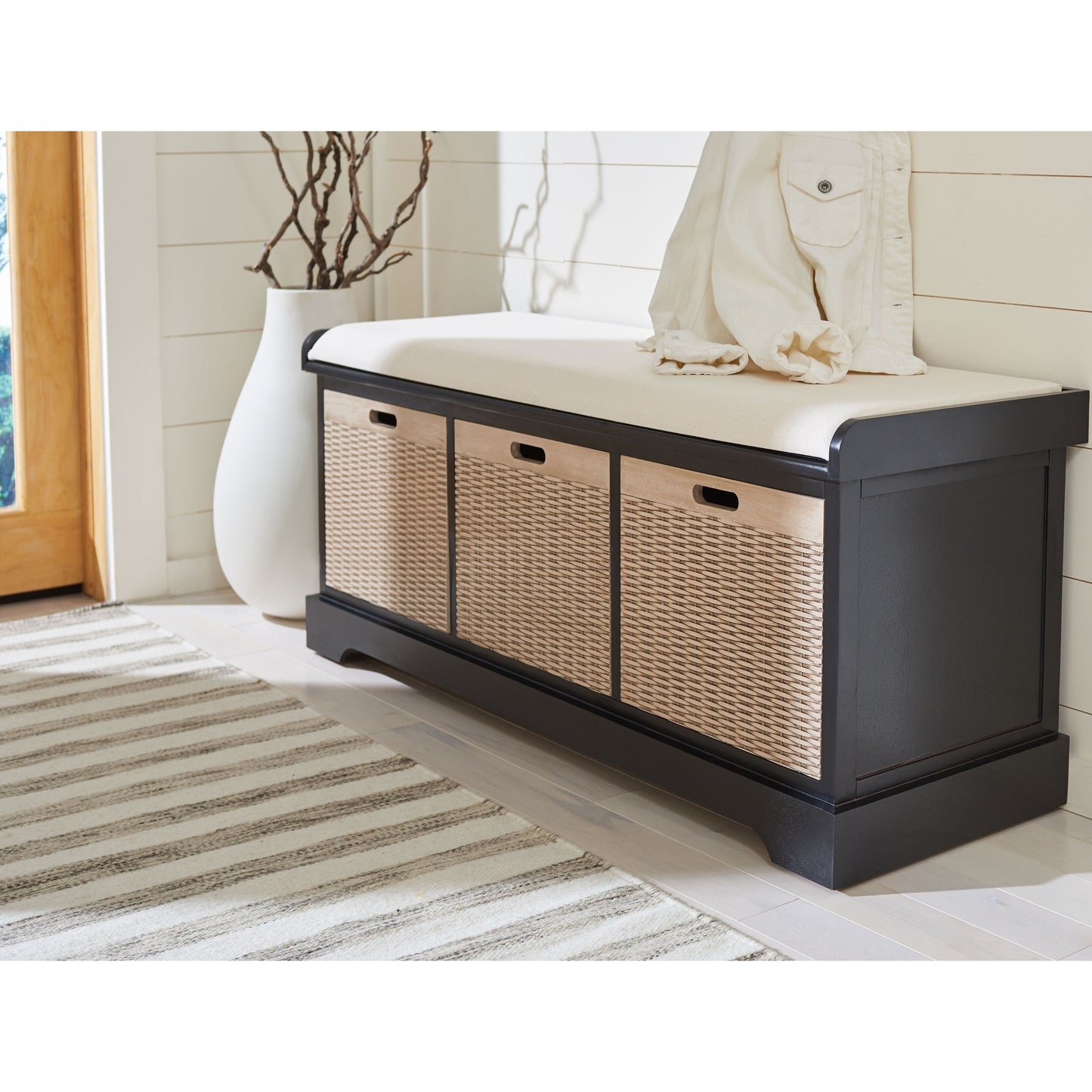 SAFAVIEH Fiorello panca con 3 cassetti e vano portaoggetti - 47,3 L x 38 P x 48 A - 47Lx38Px48A