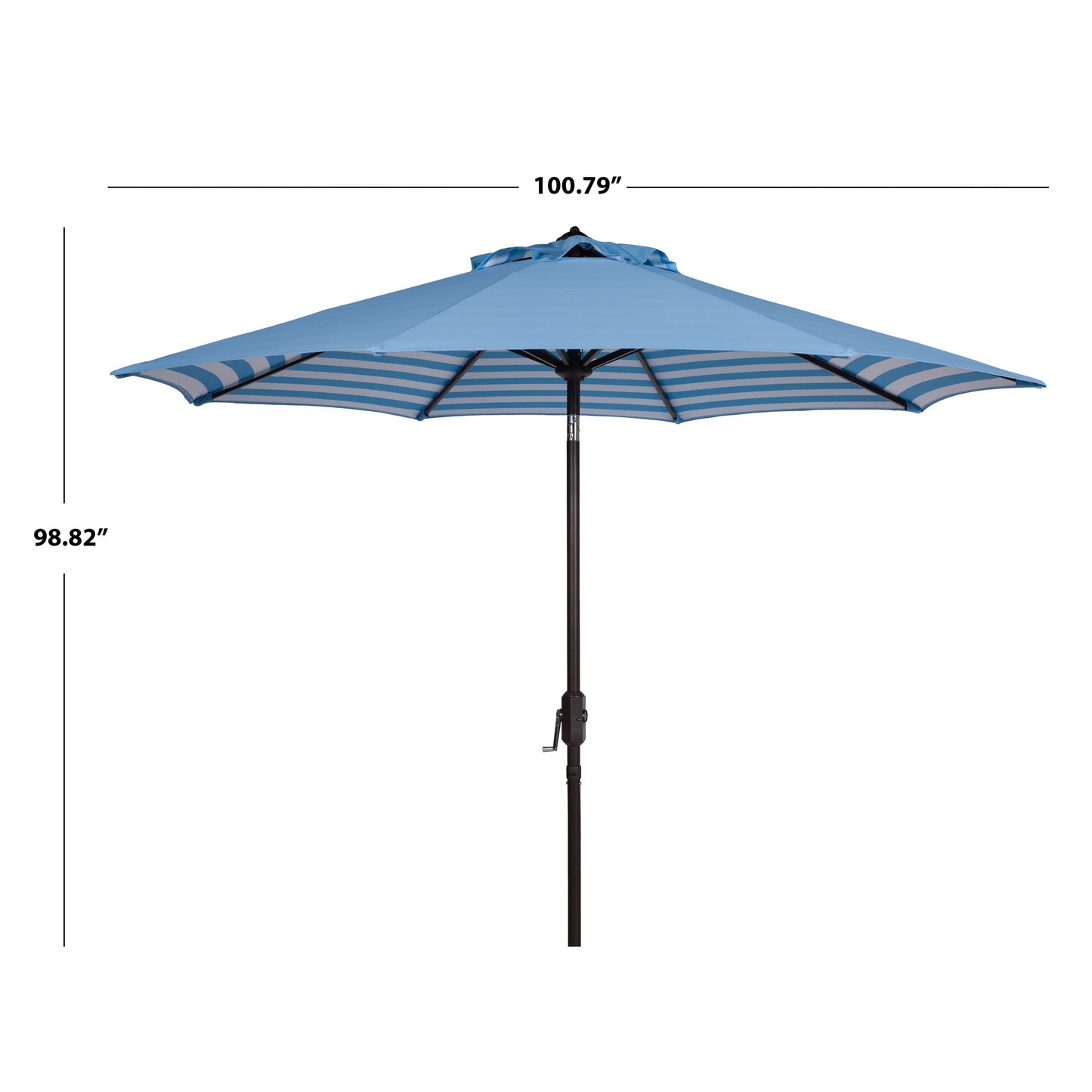 Parapluie da esterno SAFAVIEH Hadire Inside Out a righe da 9 piedi con manovella