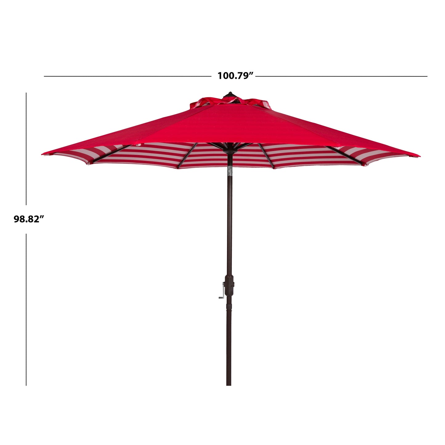 Parapluie da esterno SAFAVIEH Hadire Inside Out a righe da 9 piedi con manovella