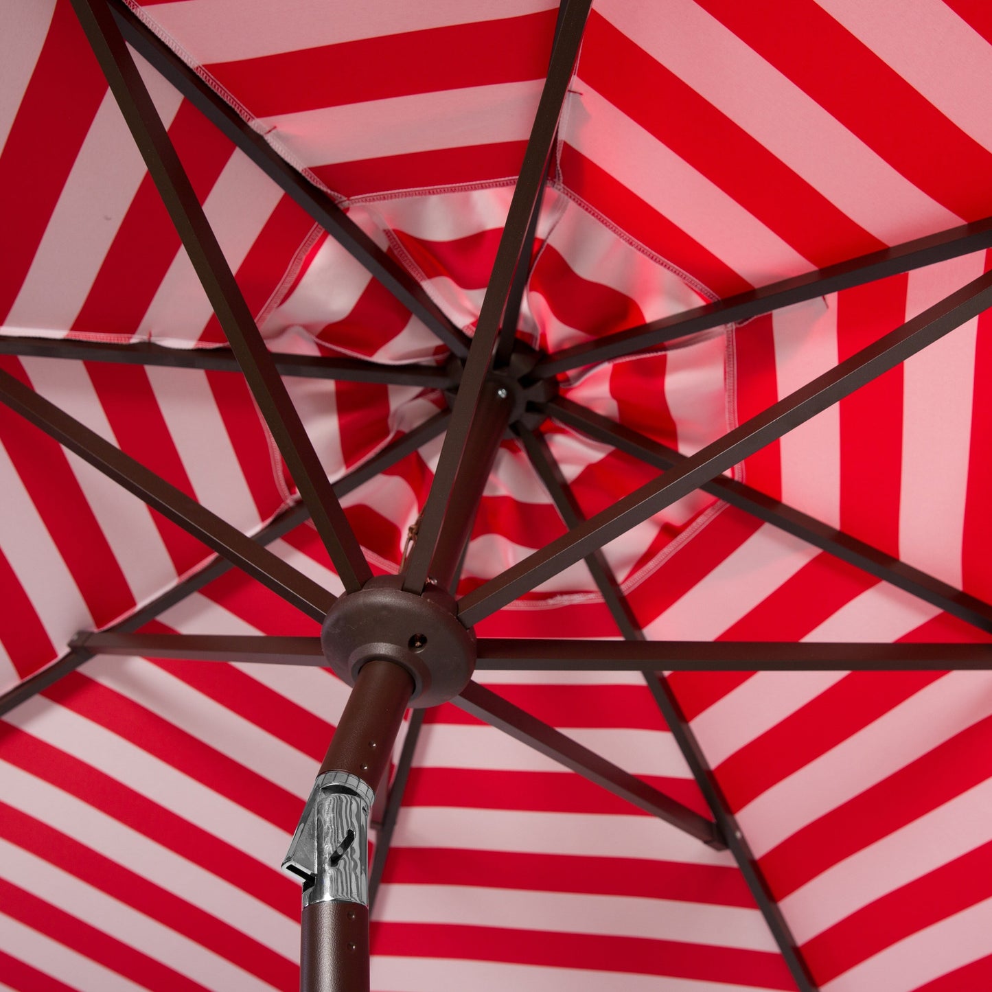 Parapluie da esterno SAFAVIEH Hadire Inside Out a righe da 9 piedi con manovella