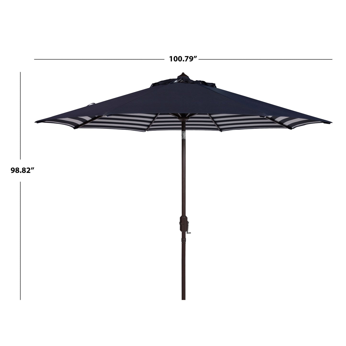 Parapluie da esterno SAFAVIEH Hadire Inside Out a righe da 9 piedi con manovella