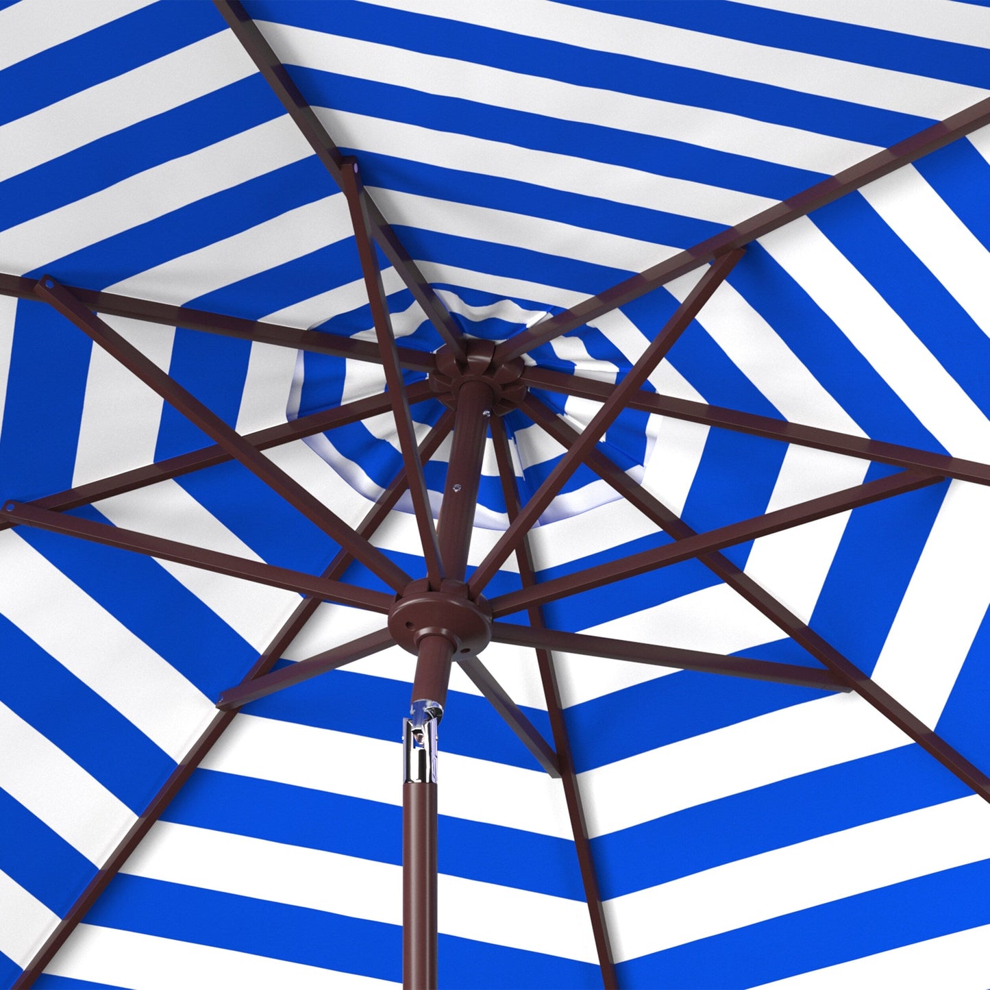 Parapluie da esterno SAFAVIEH Hadire Inside Out a righe da 9 piedi con manovella