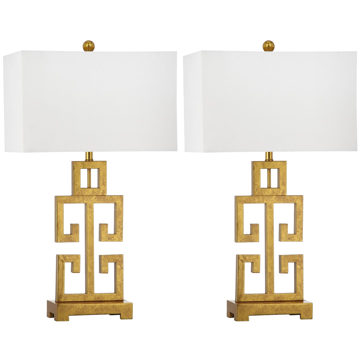 Lampada da tavolo SAFAVIEH Lighting Chantelle Greek Antiqued Gold da 29 pollici (confezione da 2) - 16W x 9D x 29H