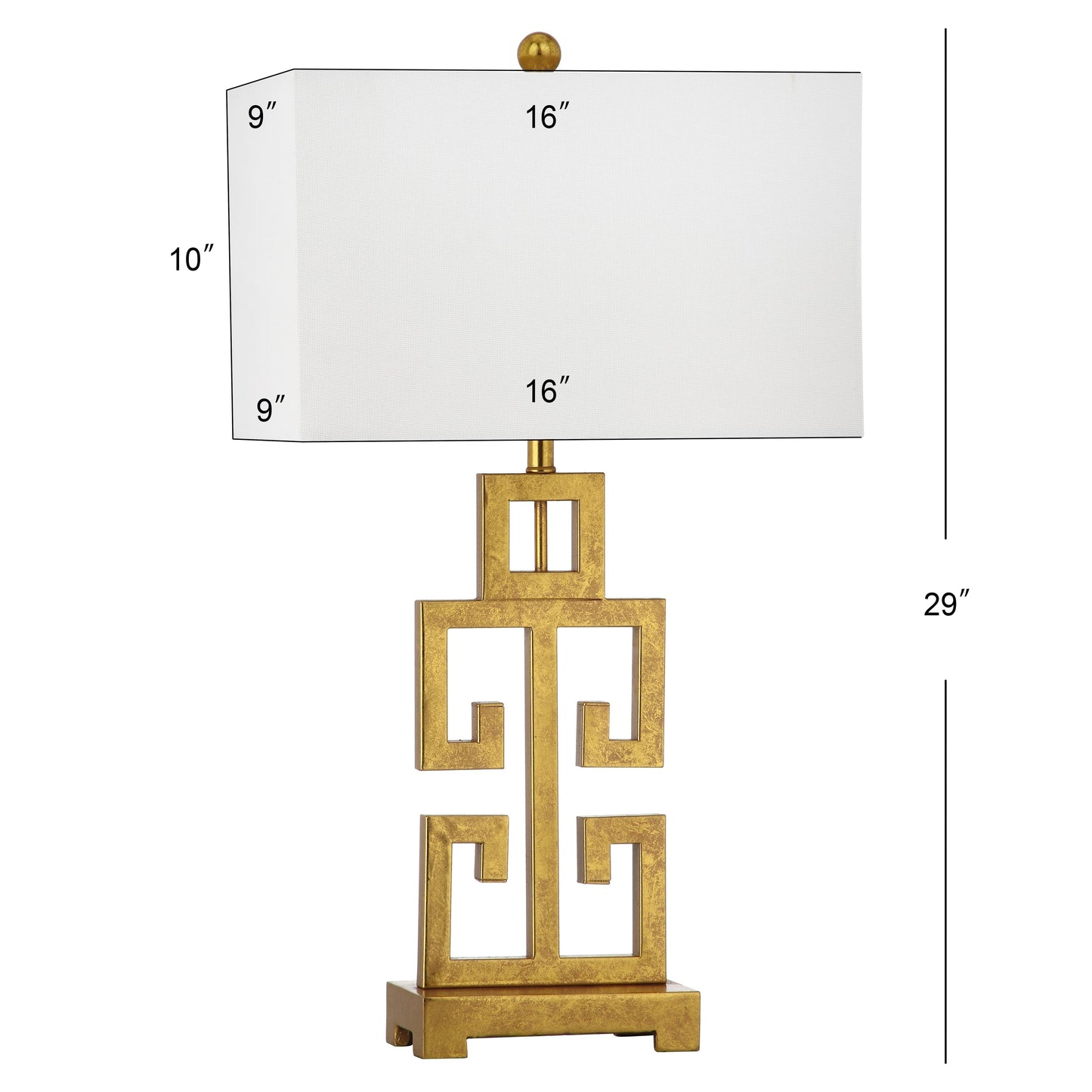 Lampada da tavolo SAFAVIEH Lighting Chantelle Greek Antiqued Gold da 29 pollici (confezione da 2) - 16W x 9D x 29H