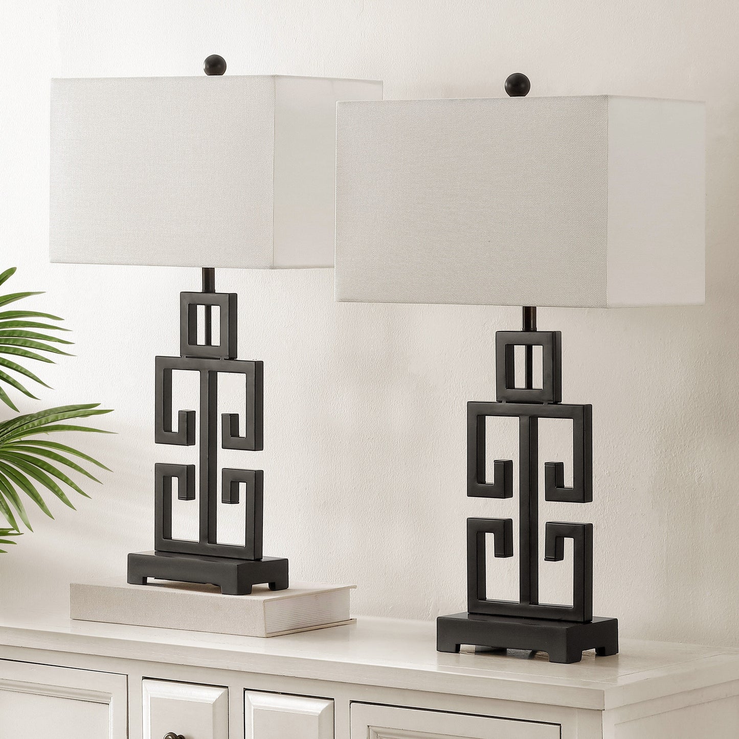 Lampada da tavolo SAFAVIEH Lighting Chantelle Greek Antiqued Gold da 29 pollici (confezione da 2) - 16W x 9D x 29H