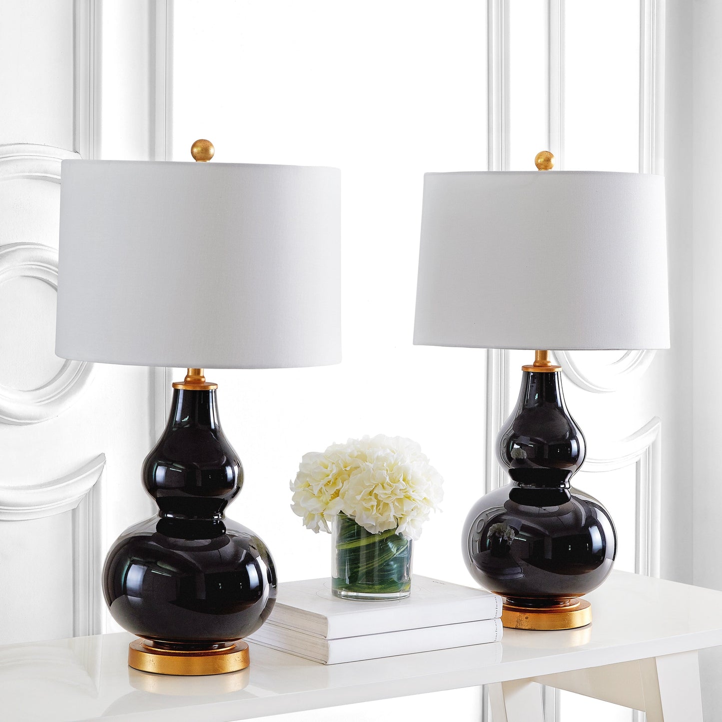 Lampada da tavolo SAFAVIEH Lighting Diede a forma di zucca (confezione da 2) - 15x15x28,5 - 15Lx15Px29H