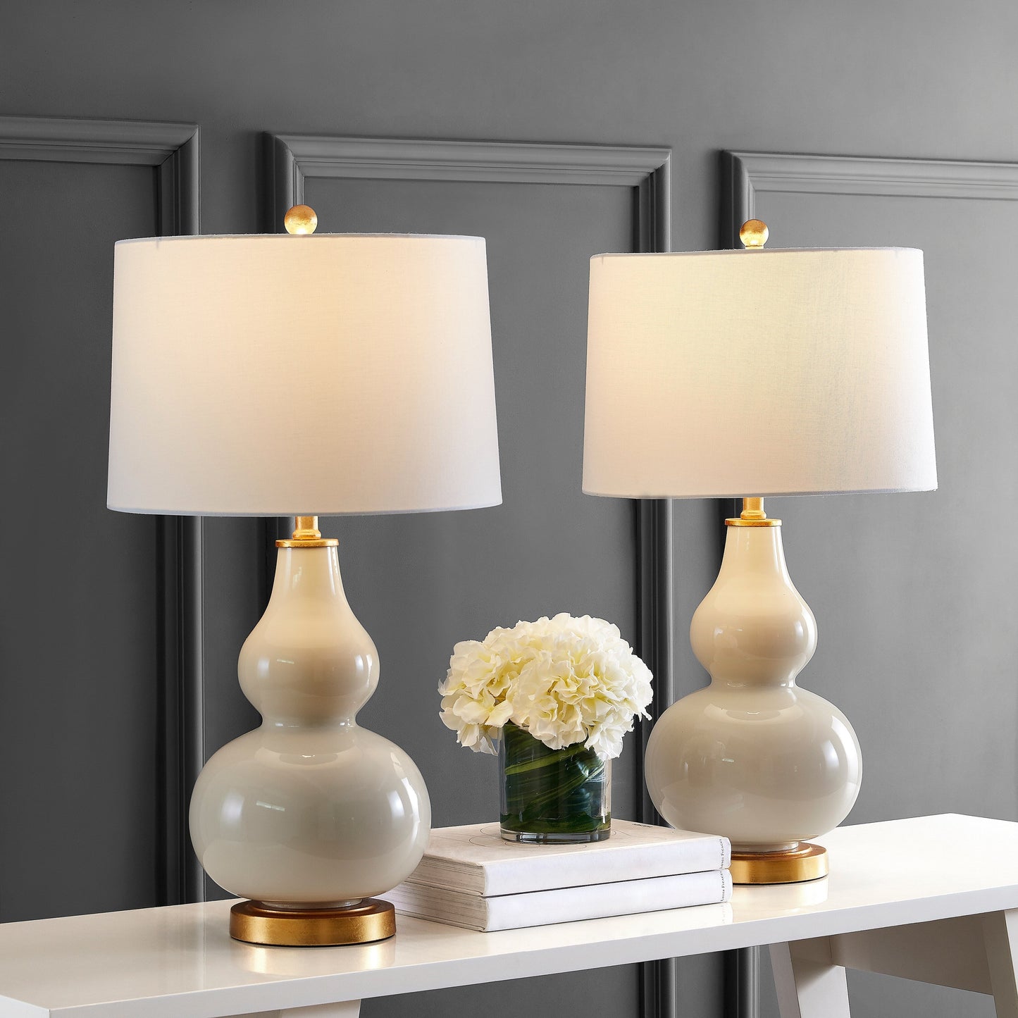 Lampada da tavolo SAFAVIEH Lighting Diede a forma di zucca (confezione da 2) - 15x15x28,5 - 15Lx15Px29H