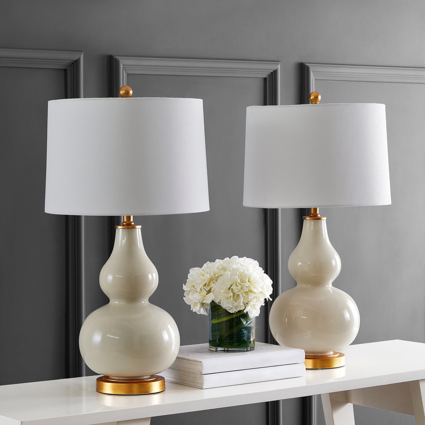 Lampada da tavolo SAFAVIEH Lighting Diede a forma di zucca (confezione da 2) - 15x15x28,5 - 15Lx15Px29H