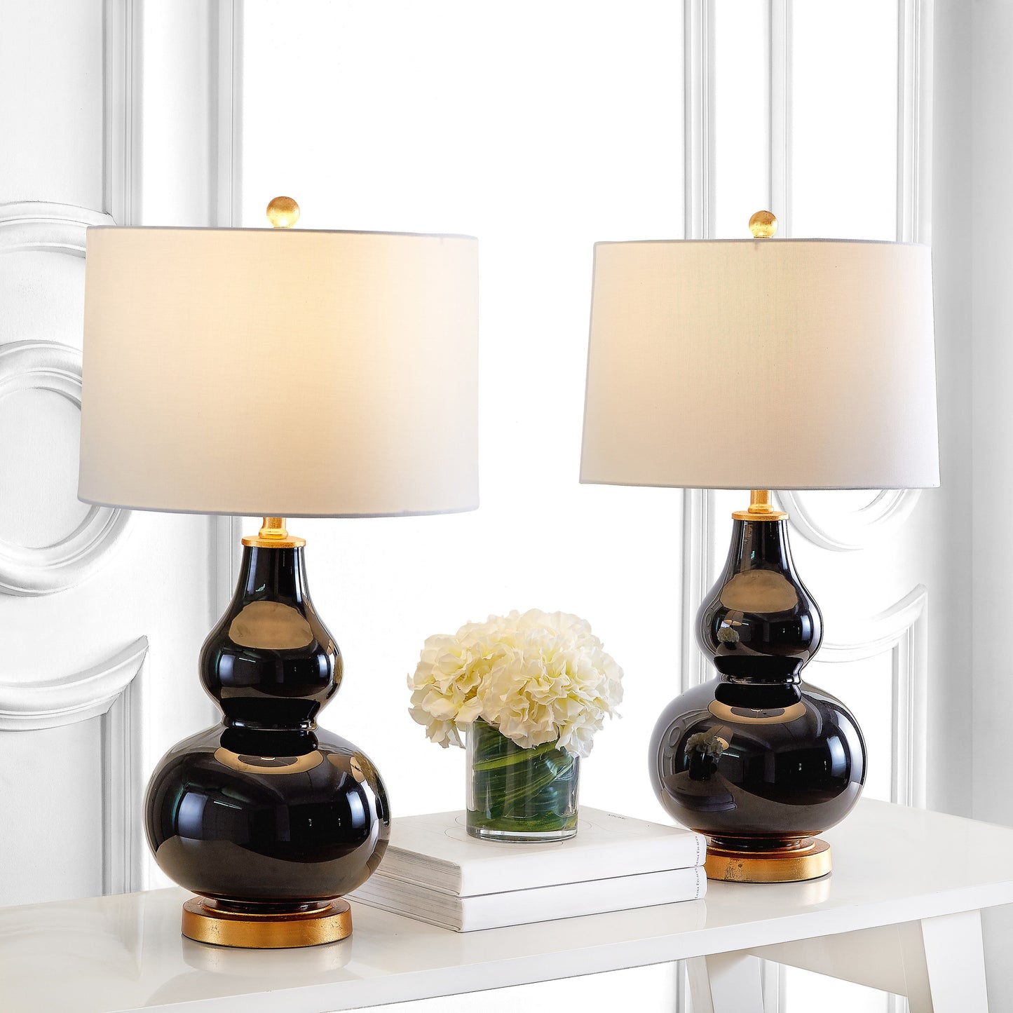 Lampada da tavolo SAFAVIEH Lighting Diede a forma di zucca (confezione da 2) - 15x15x28,5 - 15Lx15Px29H